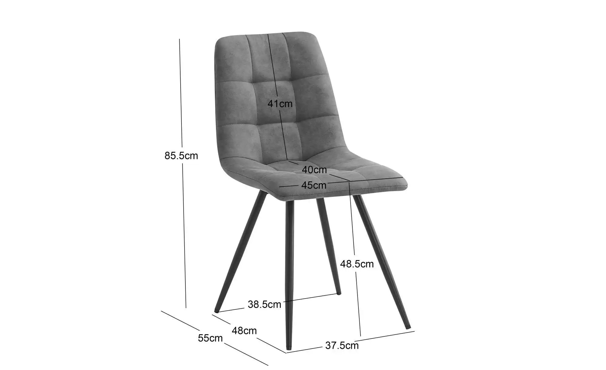 Stuhl 2er-Set  Bjorn ¦ blau ¦ Maße (cm): B: 45 H: 85 Stühle > Polsterstühle günstig online kaufen