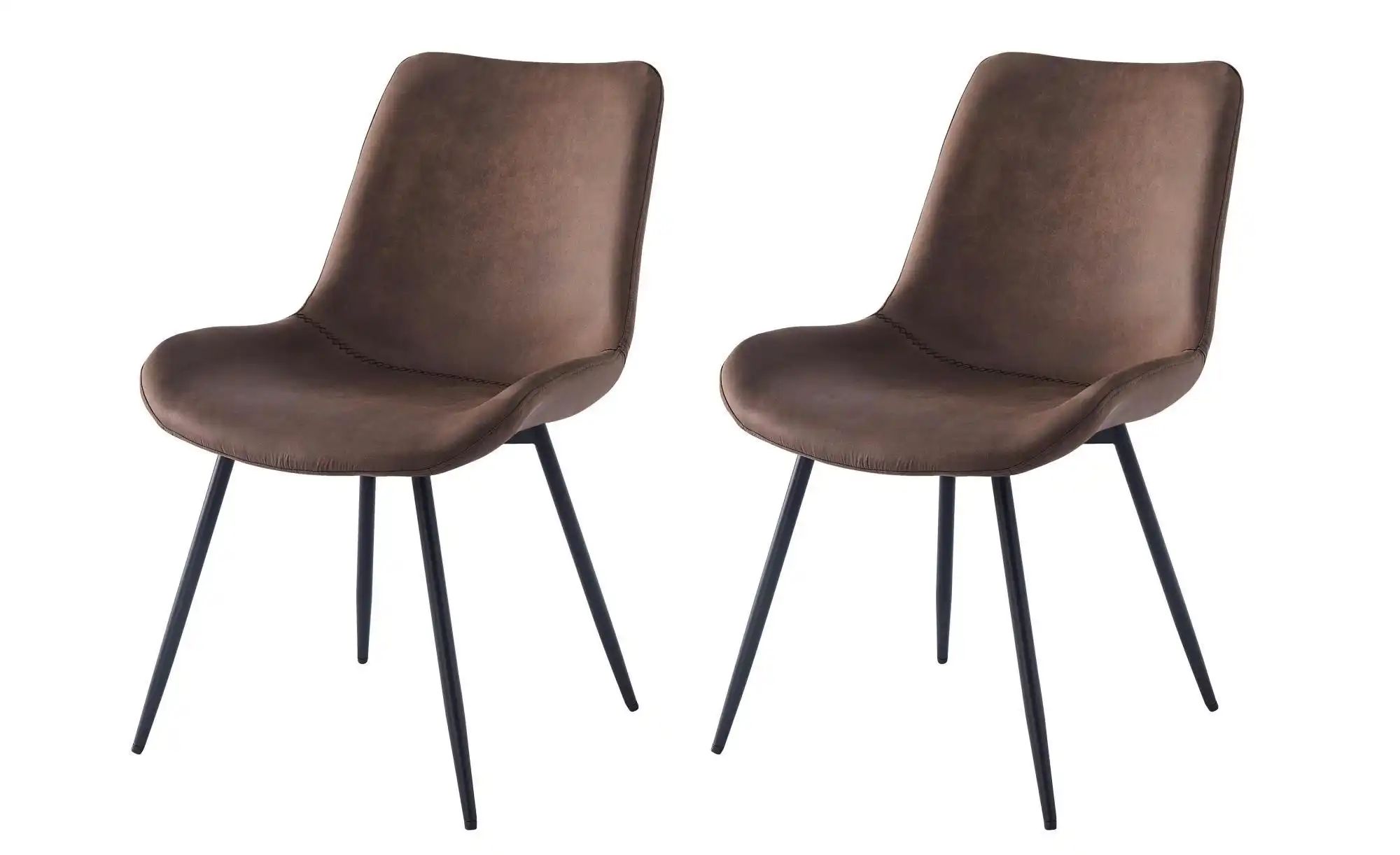Stuhl 2er-Set  Koge ¦ braun ¦ Maße (cm): B: 54 H: 84 Stühle > Polsterstühle günstig online kaufen