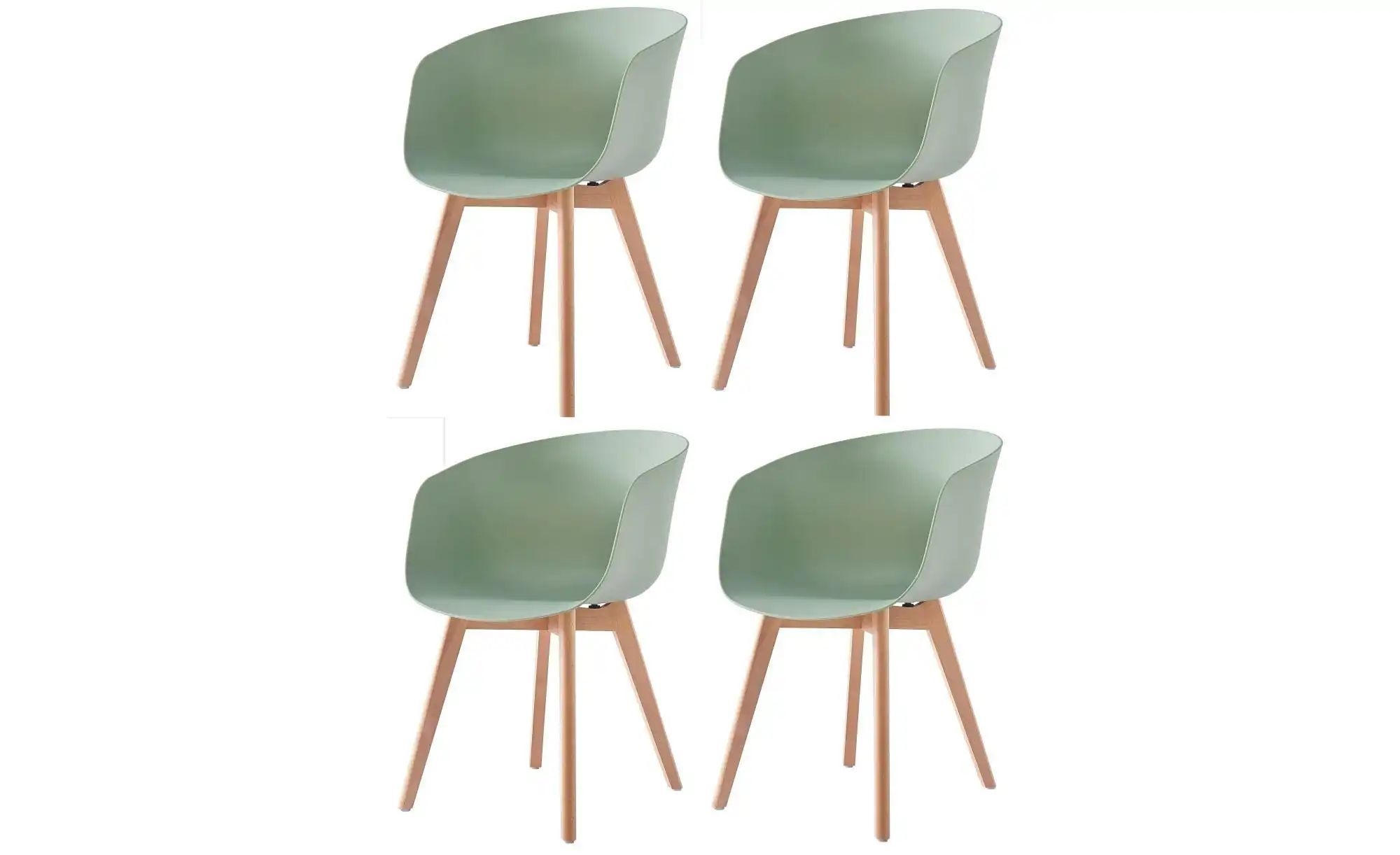 Stuhl 4er-Set  Alborg ¦ grün ¦ Maße (cm): B: 55 H: 76 Stühle > Esszimmerstü günstig online kaufen