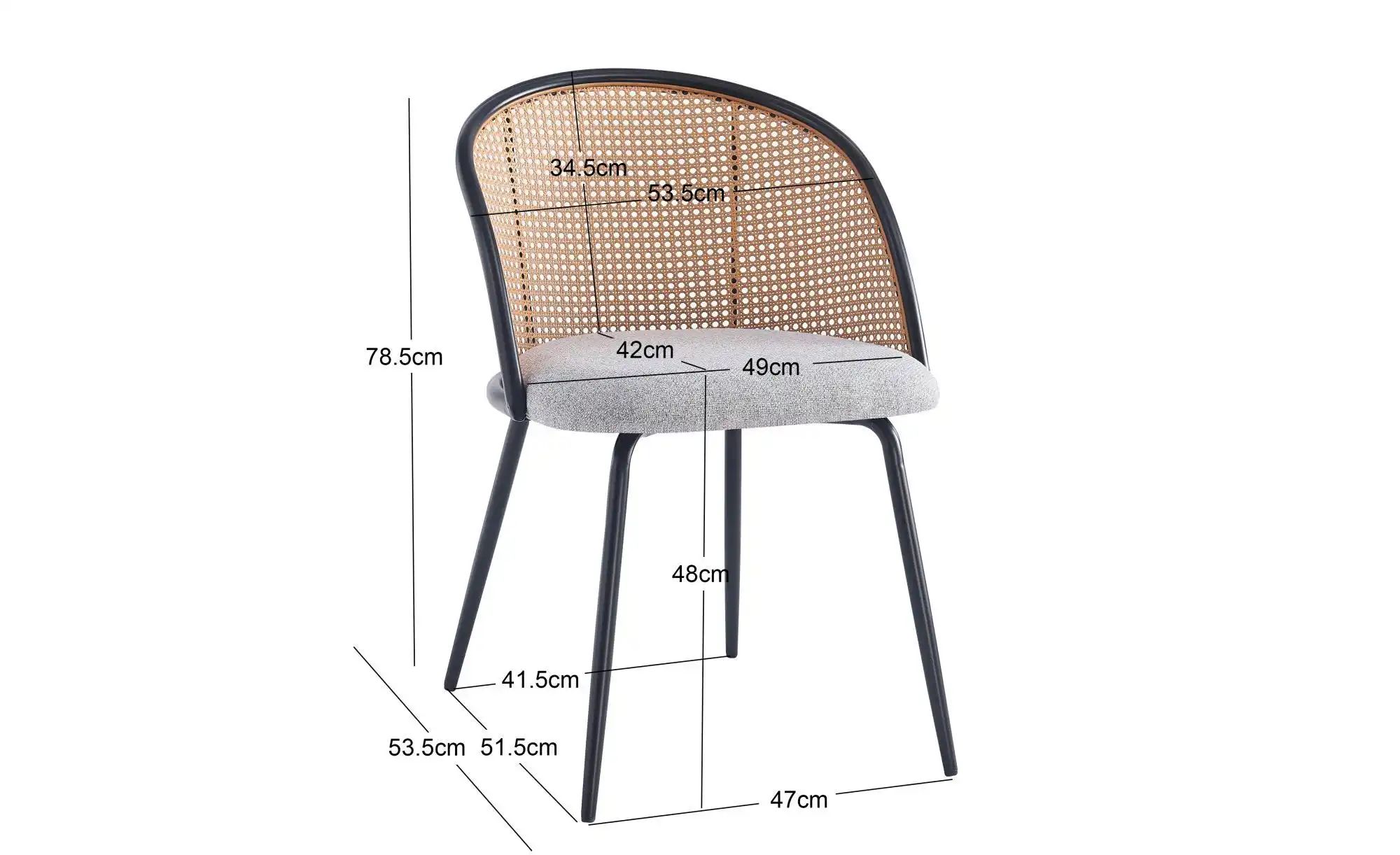 Stuhl 2er-Set  Kobe ¦ grau ¦ Maße (cm): B: 53 H: 77 Stühle > Polsterstühle günstig online kaufen