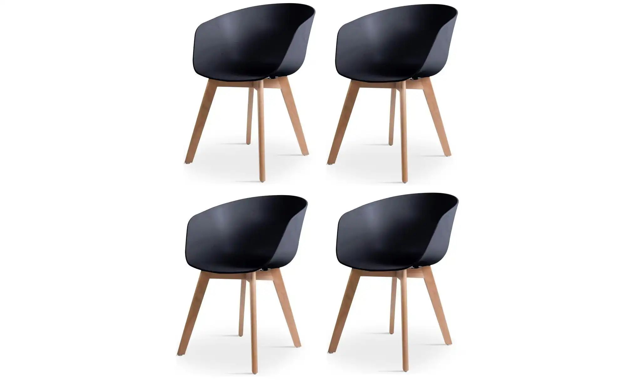 Stuhl 4er-Set  Alborg ¦ schwarz ¦ Maße (cm): B: 55 H: 76 Stühle > Esszimmer günstig online kaufen