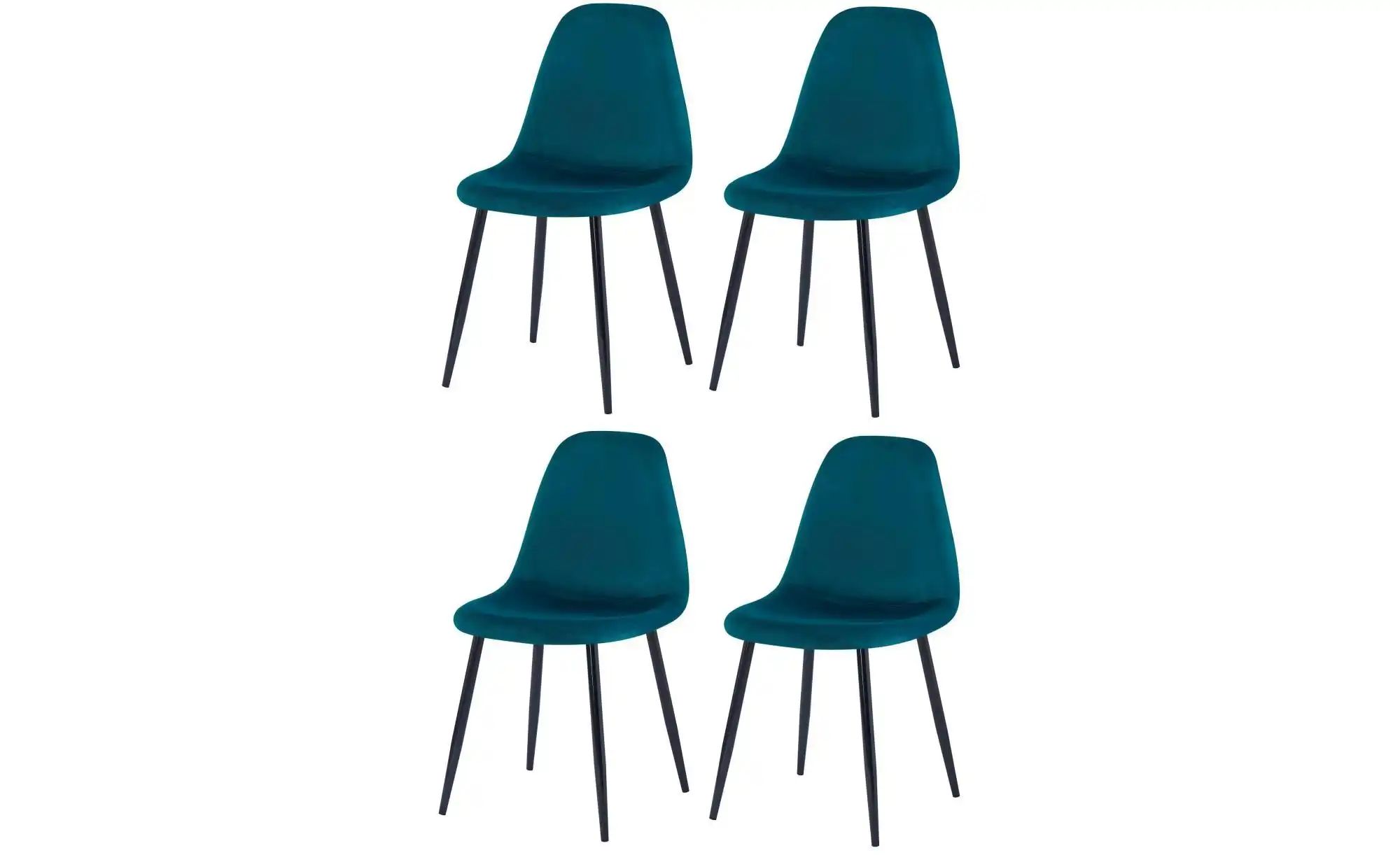 Stuhl 4er-Set  Copenhagen ¦ blau ¦ Maße (cm): B: 46,5 H: 86 Stühle > Polste günstig online kaufen