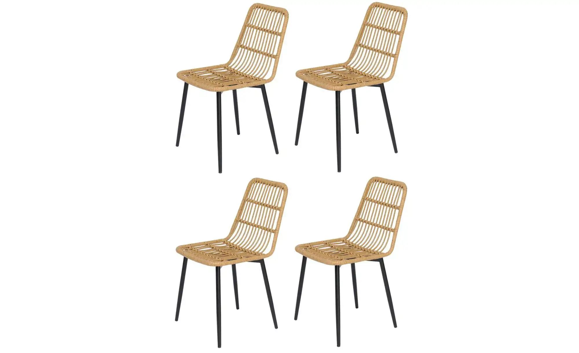 Stuhl 4er-Set   ¦ braun ¦ Maße (cm): B: 43 H: 83 Stühle > Rattanstühle - Hö günstig online kaufen