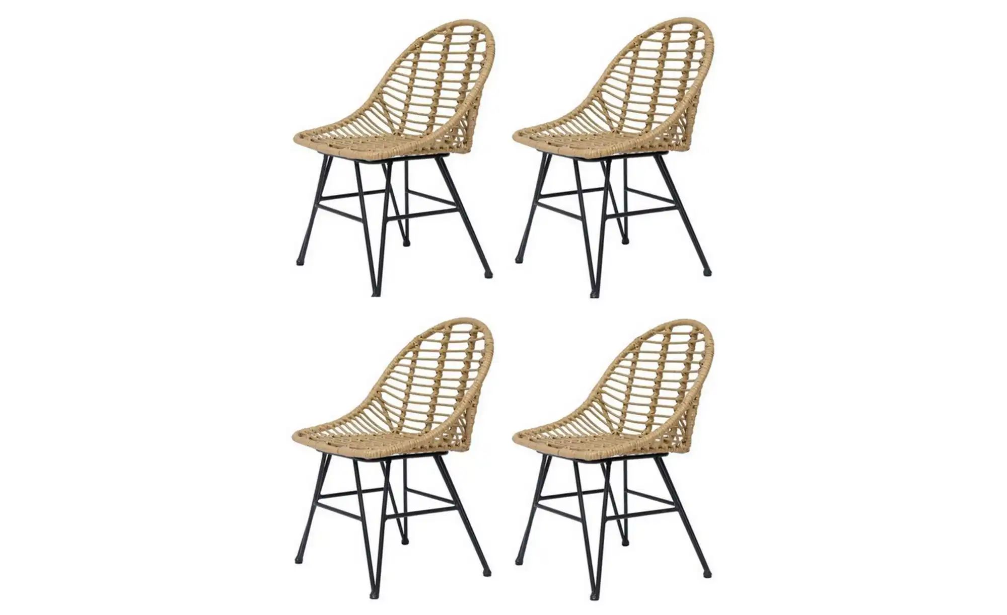 Stuhl 4er-Set  Saigon ¦ braun ¦ Maße (cm): B: 50 H: 80 Stühle > Rattanstühl günstig online kaufen