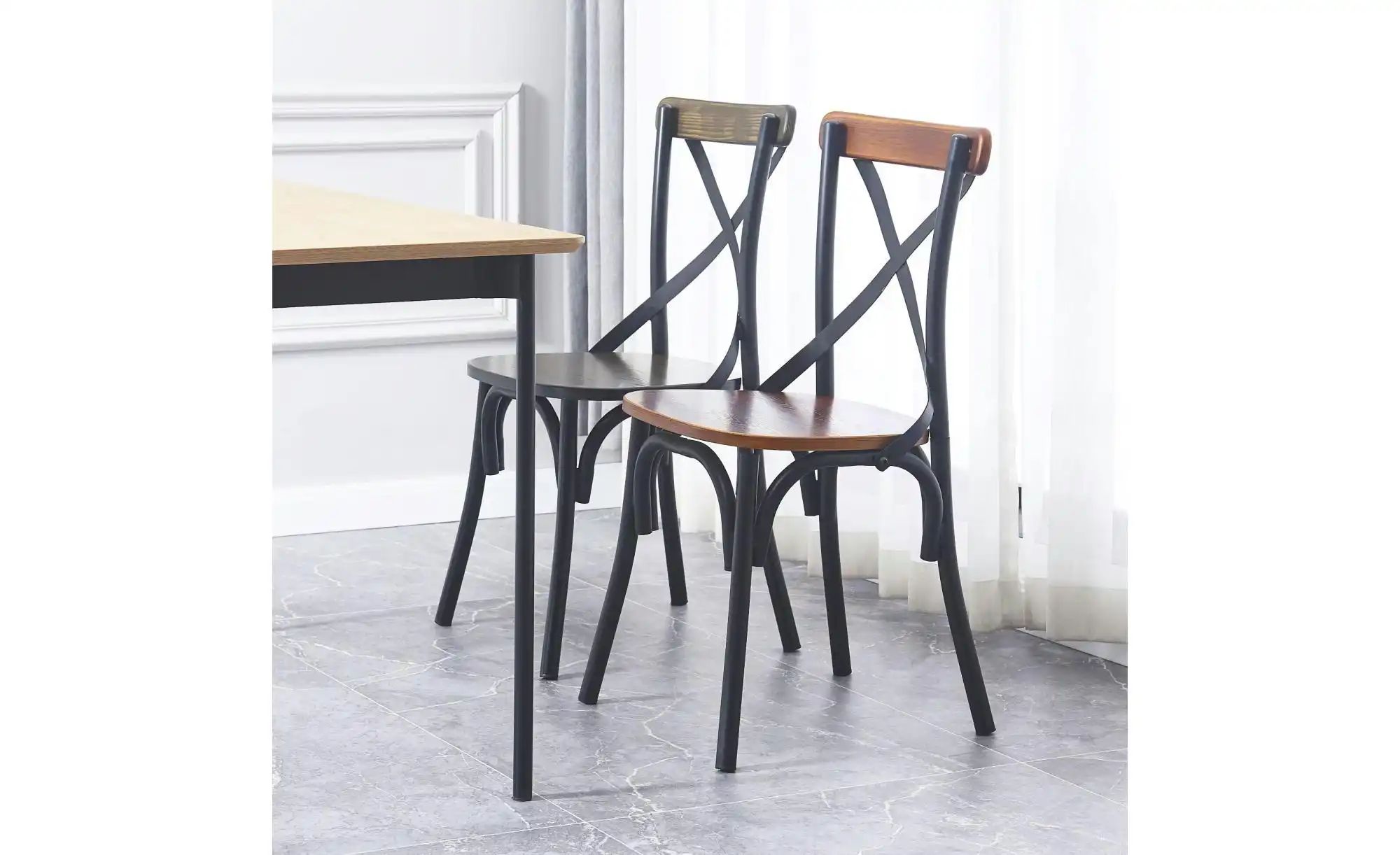 Stuhl 2er-Set  Howard ¦ braun ¦ Maße (cm): B: 46 H: 86 Stühle > Holzstühle günstig online kaufen
