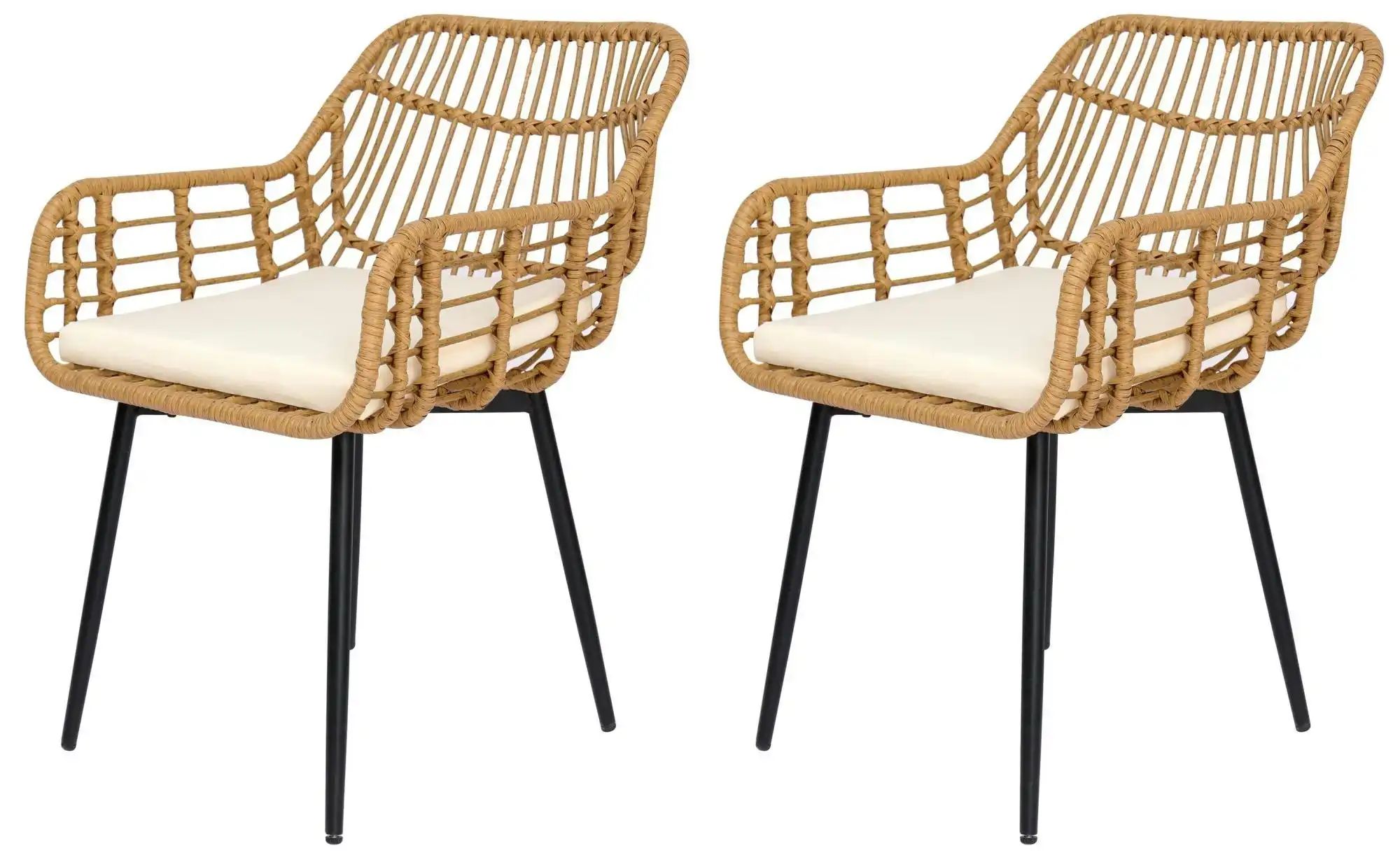 Stuhl 2er-Set  Hanoi ¦ braun ¦ Maße (cm): B: 55 H: 85 Stühle > Rattanstühle günstig online kaufen