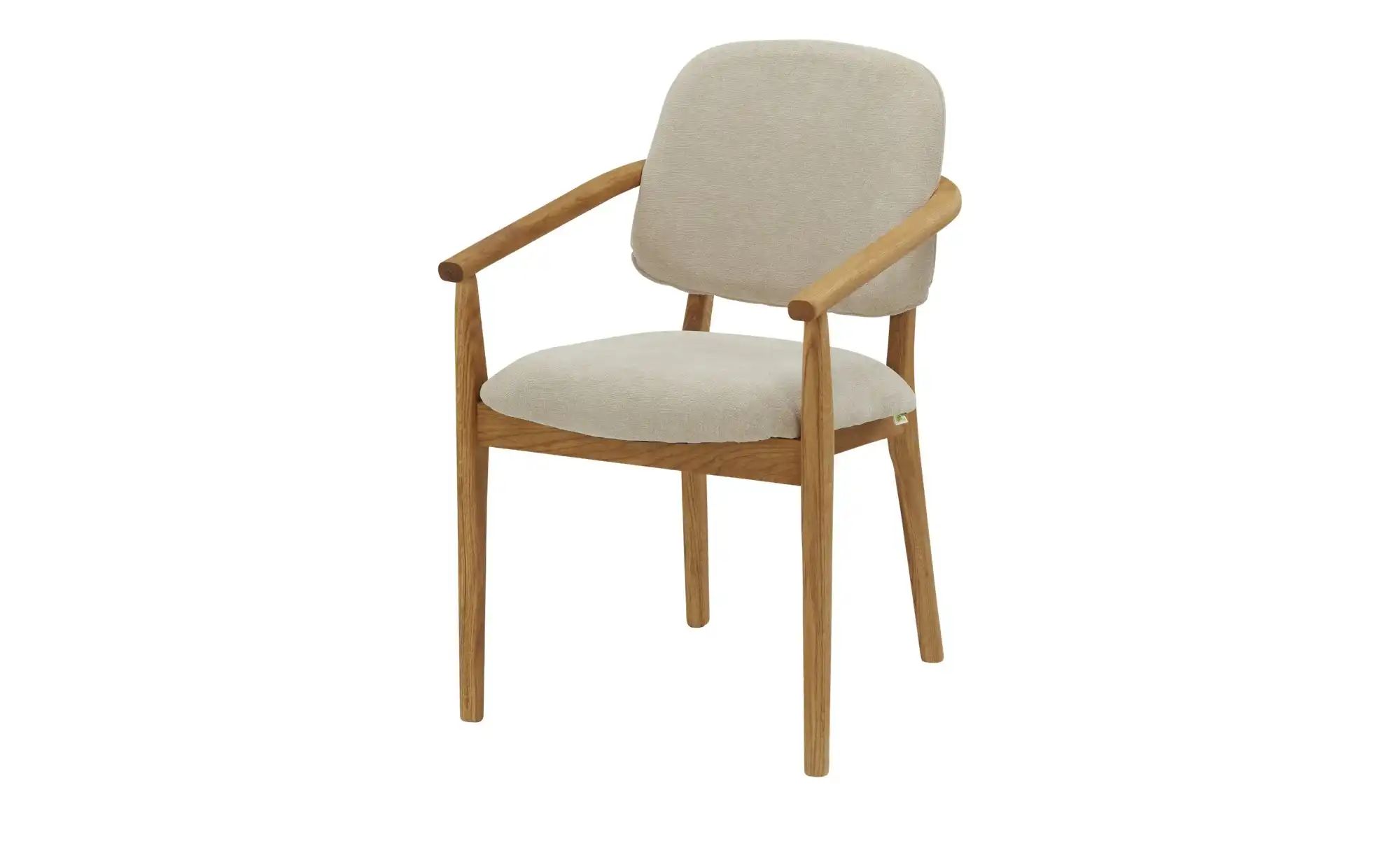 smart Armlehnstuhl aus Wildeiche massiv Stellan ¦ beige ¦ Maße (cm): B: 55 günstig online kaufen