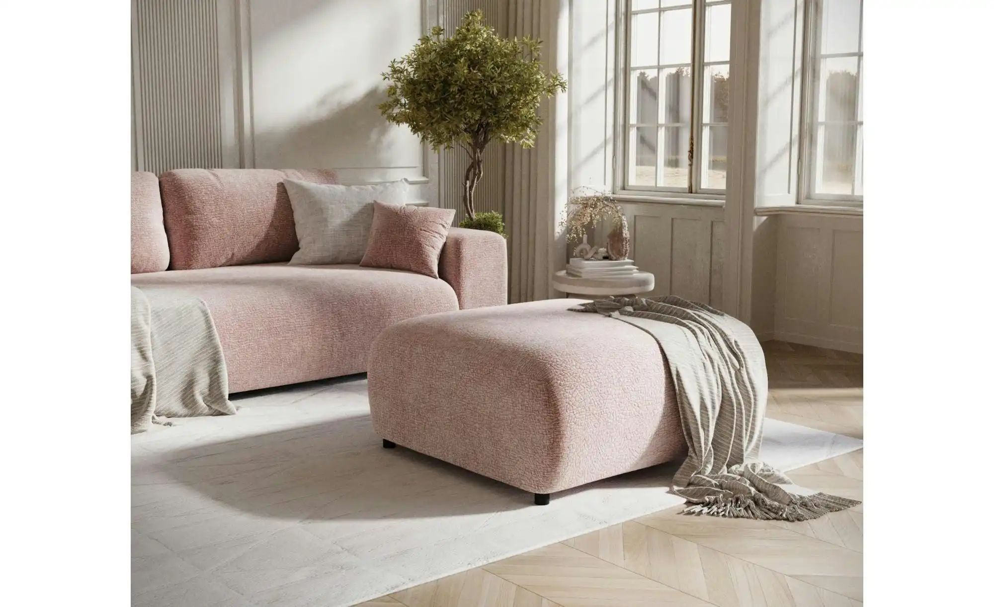 Hocker  Zanzibar ¦ rosa/pink ¦ Maße (cm): B: 88 H: 42 Polstermöbel > Hocker günstig online kaufen