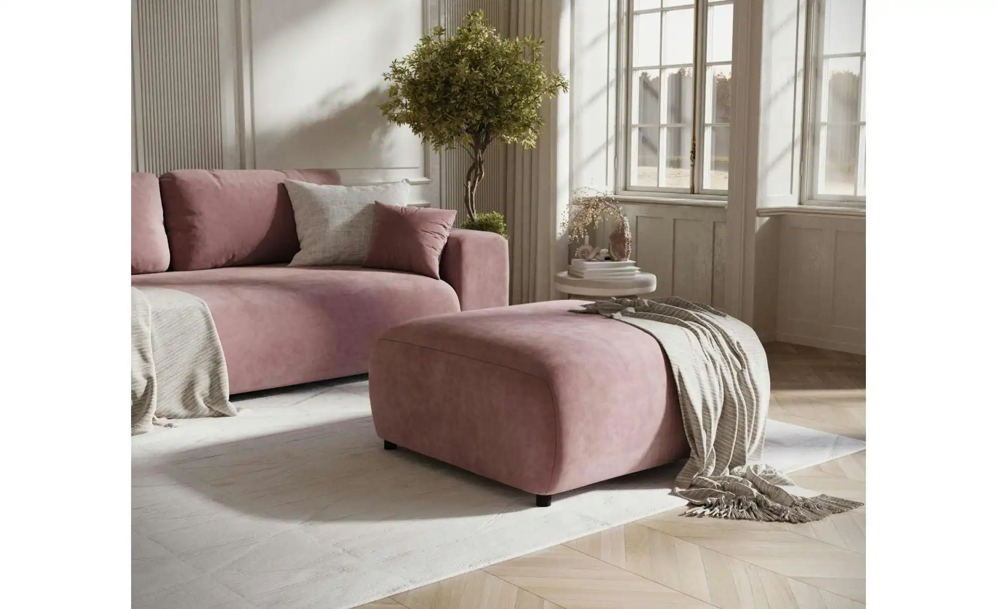 Hocker  Zanzibar  ¦ rosa/pink ¦ Maße (cm): B: 88 H: 42 Polstermöbel > Hocke günstig online kaufen