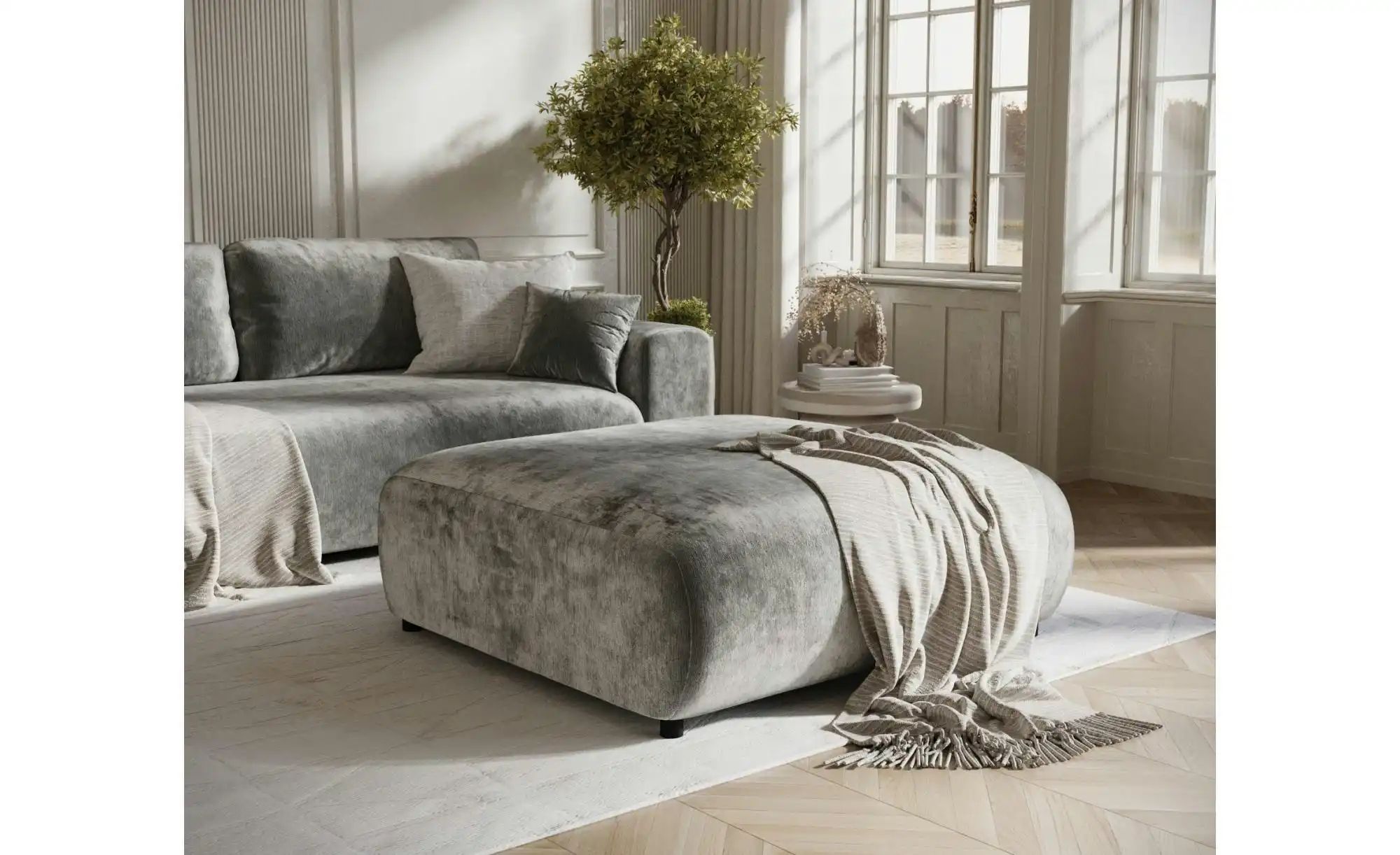 Hocker   ¦ grau ¦ Maße (cm): B: 110 H: 42 Polstermöbel > Hocker - Höffner günstig online kaufen