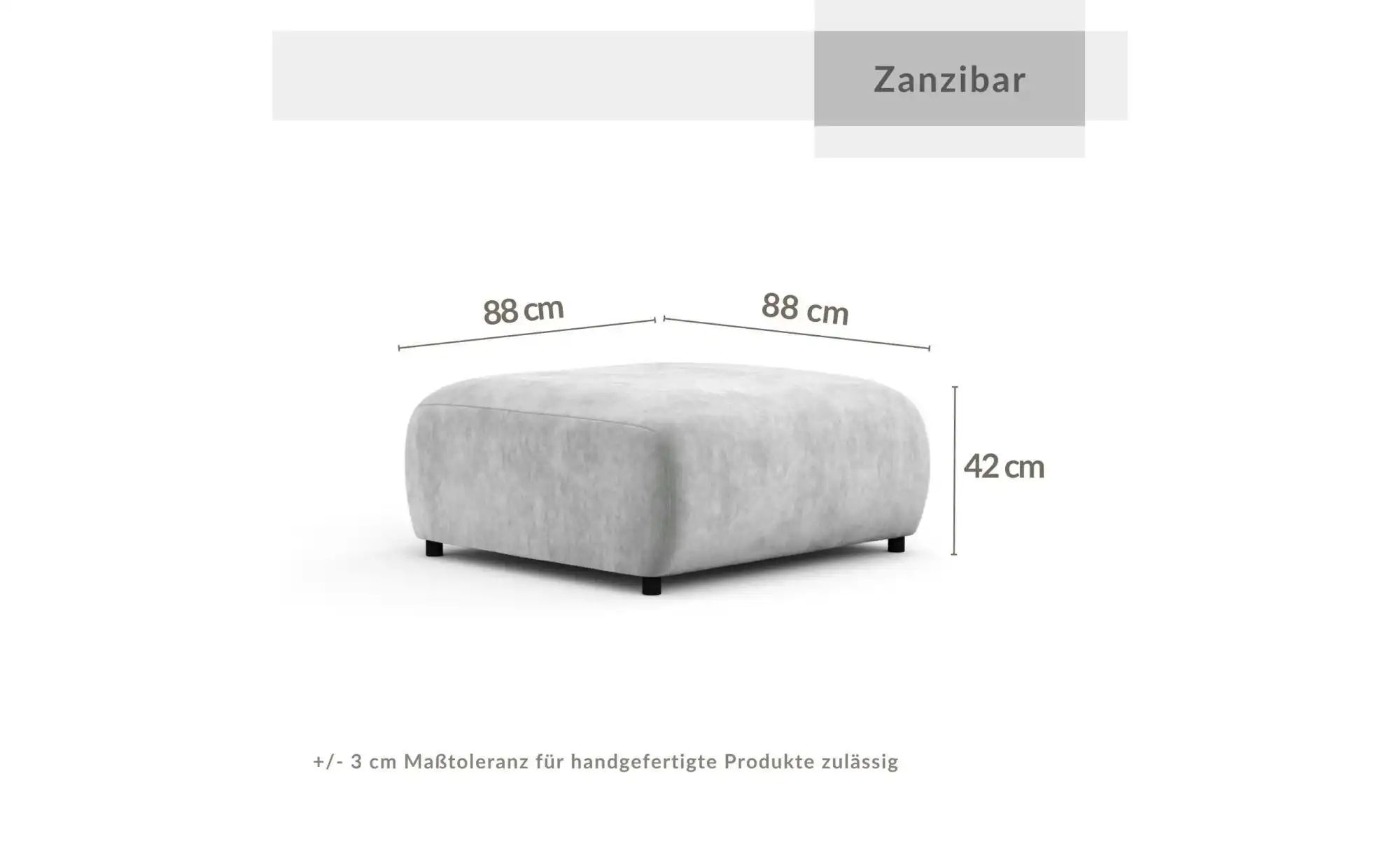 Hocker  Zanzibar  ¦ creme ¦ Maße (cm): B: 88 H: 42 Polstermöbel > Hocker - günstig online kaufen