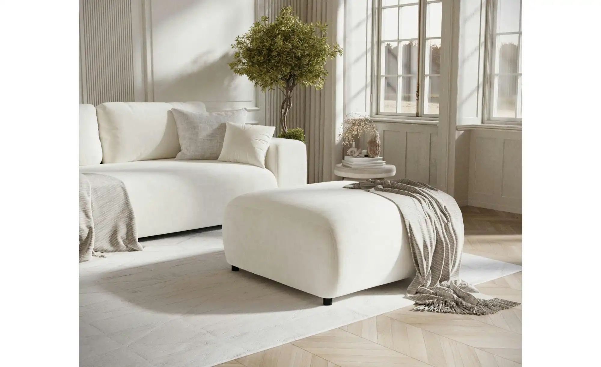 Thumbnail - Hocker Zanzibar ¦ creme ¦ Maße (cm): B: 88 H: 42 Polstermöbel > Hocker - Höffner