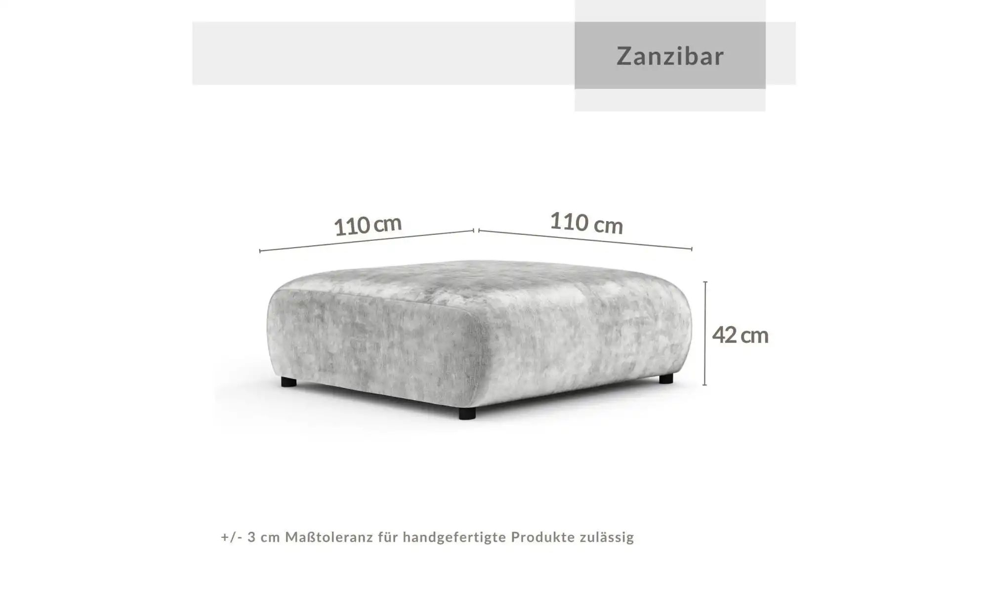 Hocker  Zanzibar ¦ beige ¦ Maße (cm): B: 110 H: 42 Polstermöbel > Hocker - günstig online kaufen