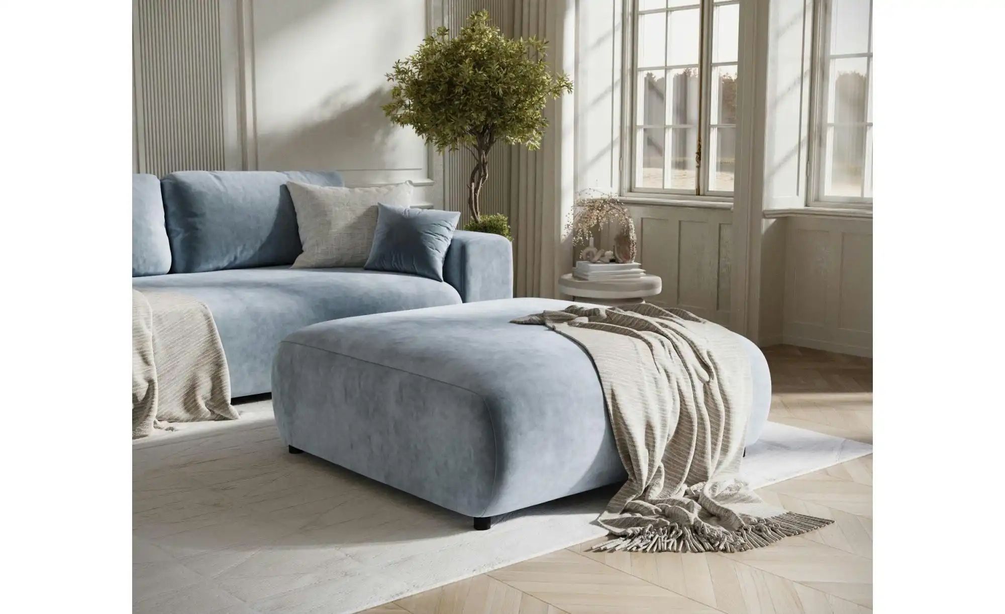 Hocker   ¦ blau ¦ Maße (cm): B: 110 H: 42 Polstermöbel > Hocker - Höffner günstig online kaufen