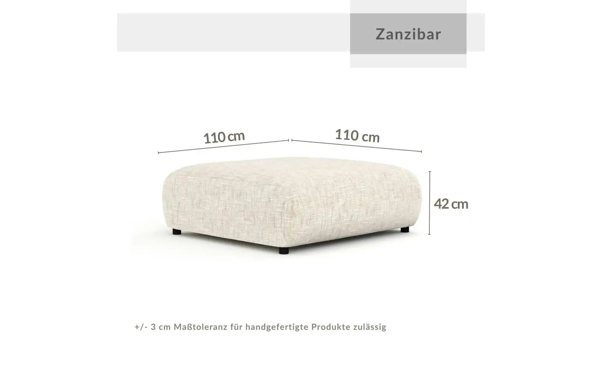 Hocker  Zanzibar ¦ blau ¦ Maße (cm): B: 110 H: 42 Polstermöbel > Hocker - H günstig online kaufen