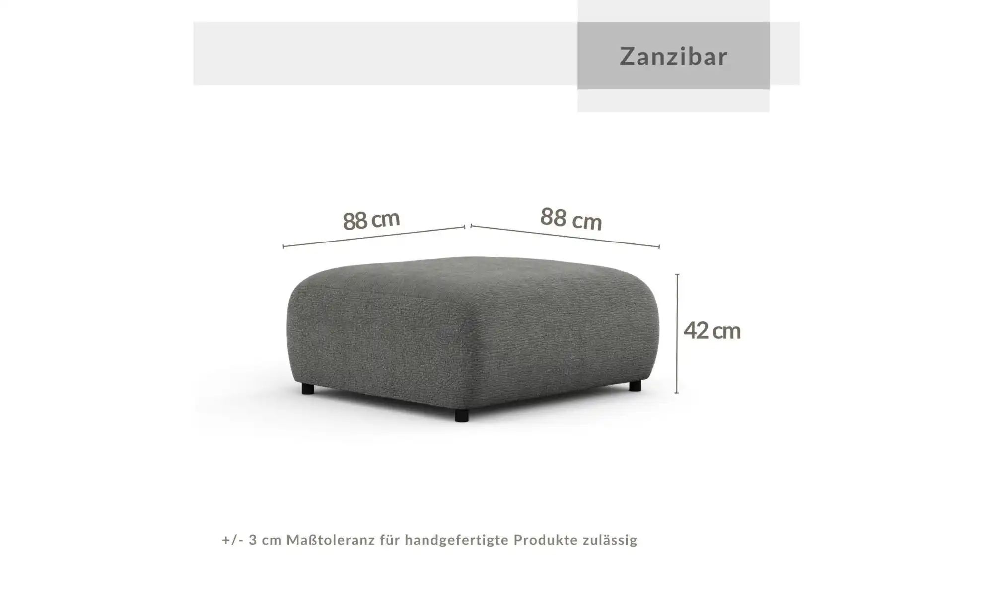 Hocker  Zanzibar ¦ grün ¦ Maße (cm): B: 88 H: 42 Polstermöbel > Hocker - Hö günstig online kaufen