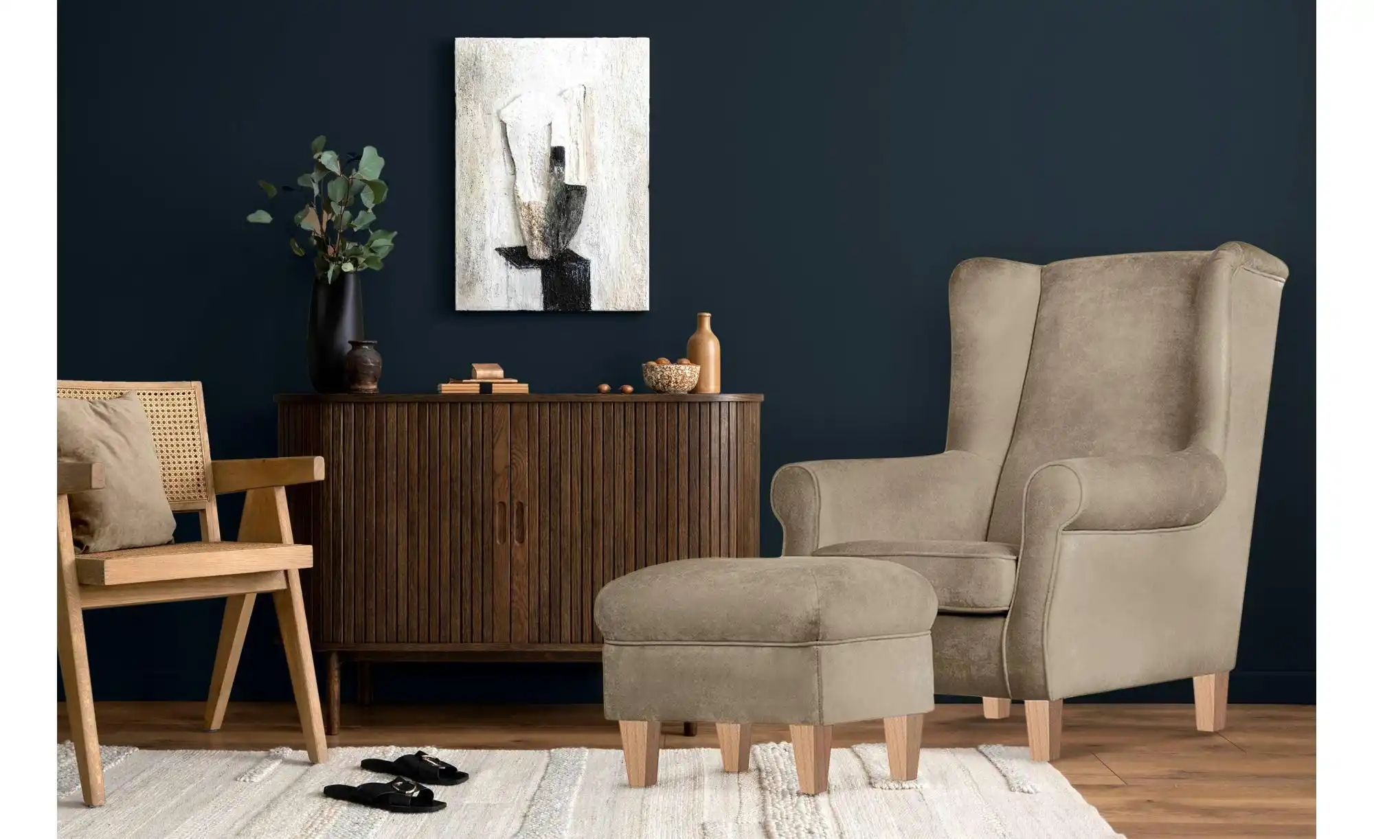 Thumbnail - KONSIMO Hocker  Miles ¦ beige ¦ Maße (cm): B: 55 H: 42 Polstermöbel > Hocker - Höffner