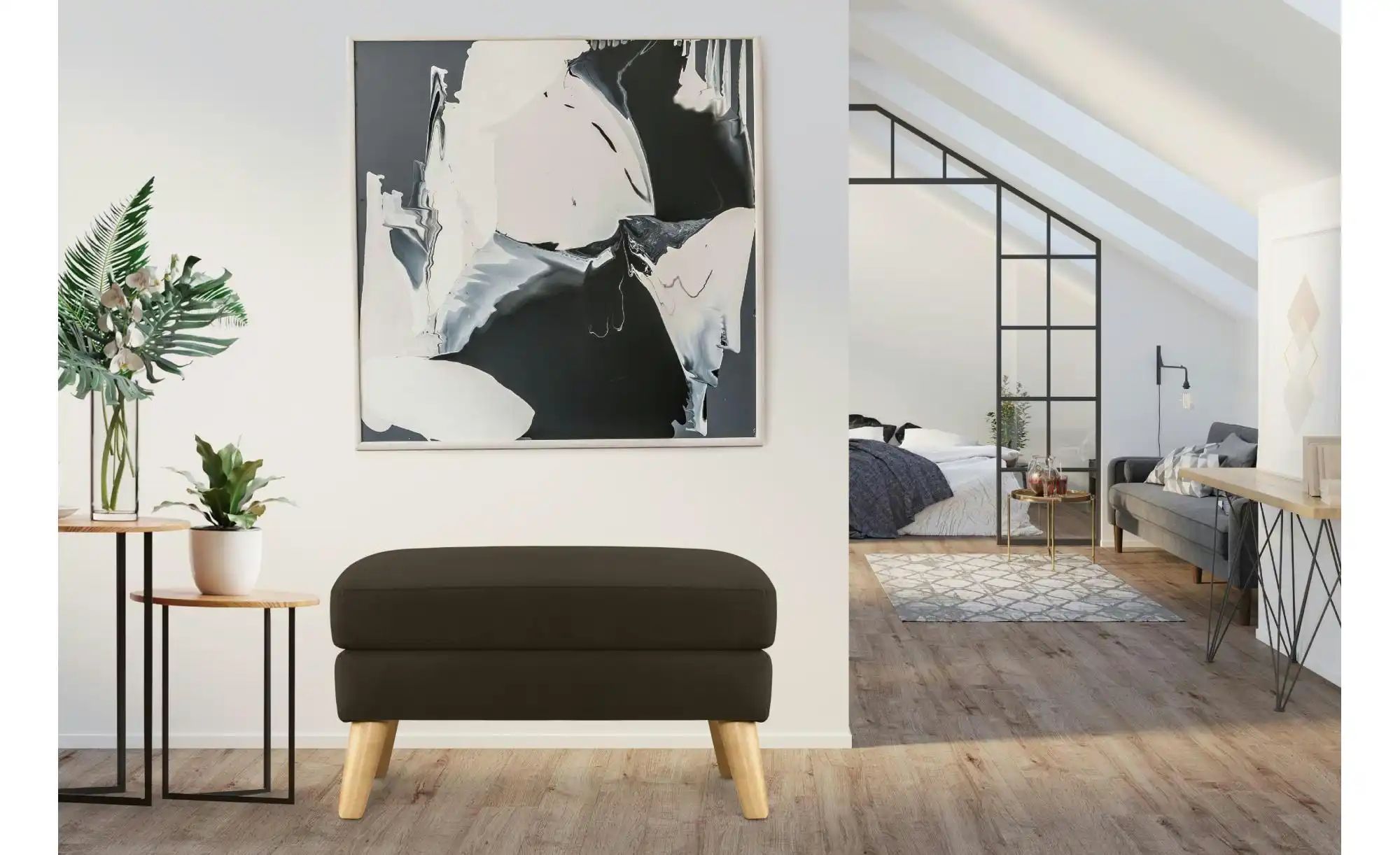 KONSIMO Hocker   ¦ braun ¦ Maße (cm): B: 80 H: 46 Polstermöbel > Hocker - H günstig online kaufen