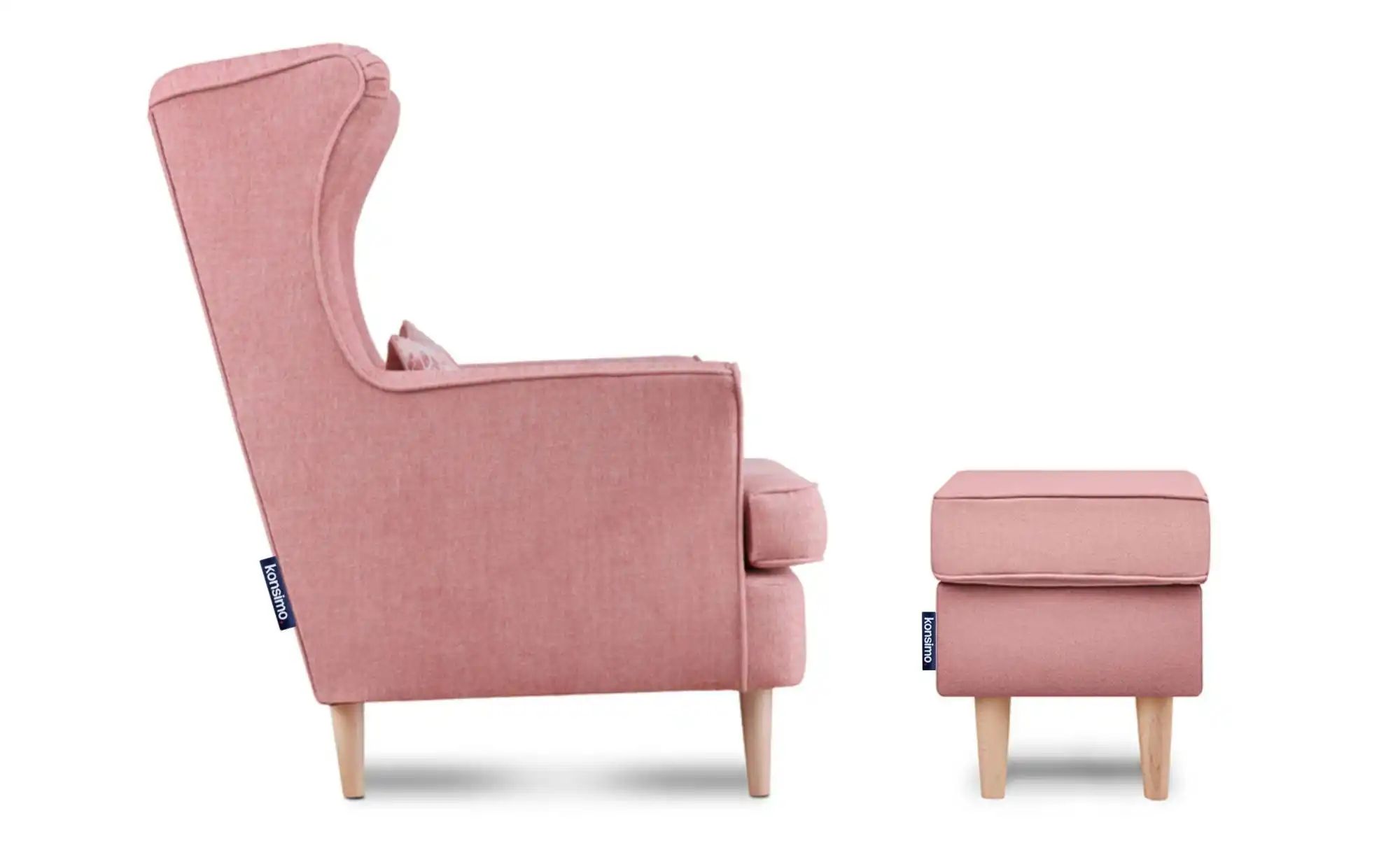 KONSIMO Hocker  Stralis ¦ rosa/pink ¦ Maße (cm): B: 41 H: 43 Polstermöbel > günstig online kaufen