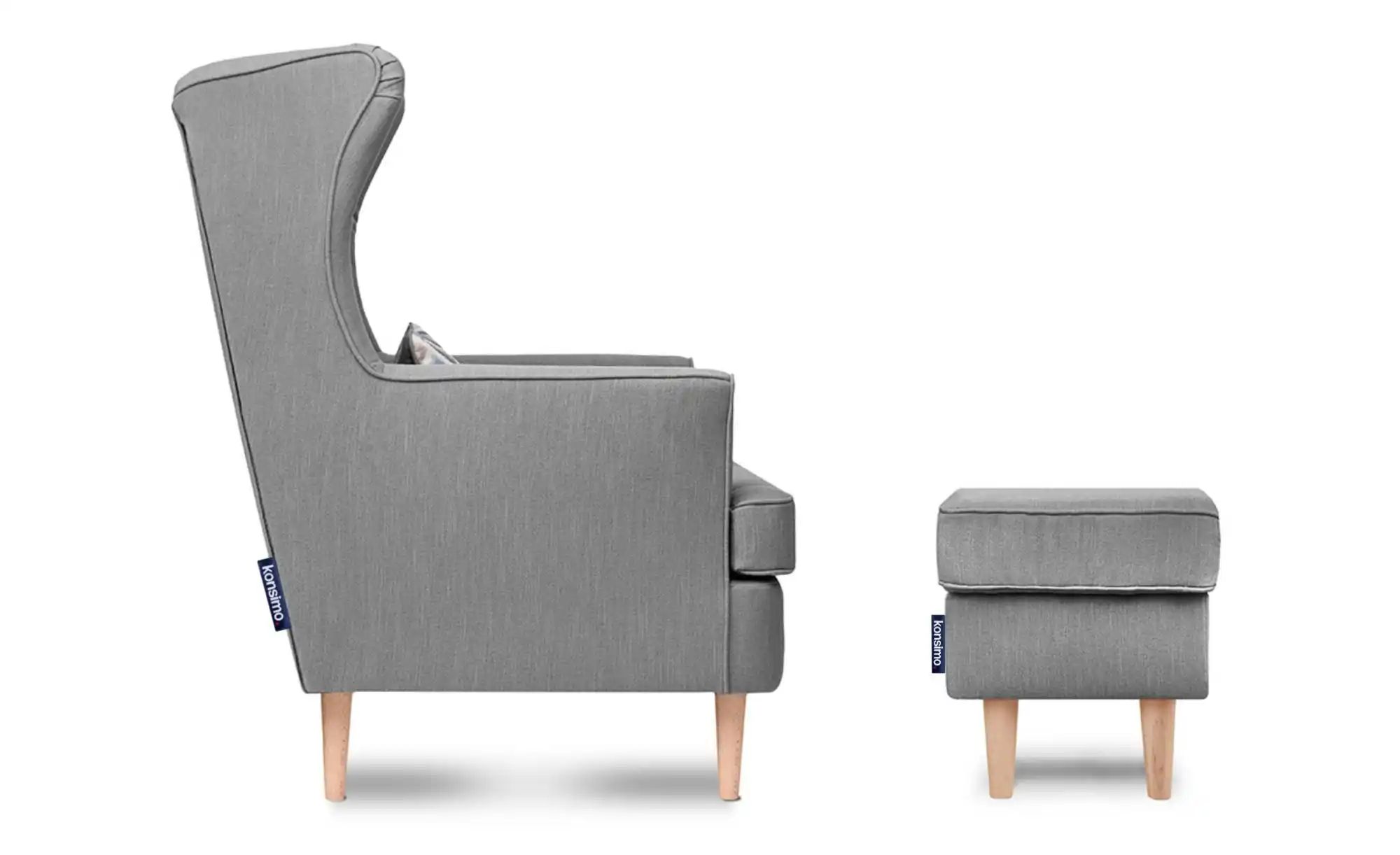 Thumbnail - KONSIMO Hocker  Stralis ¦ grau ¦ Maße (cm): B: 41 H: 43 Polstermöbel > Hocker - Höffner