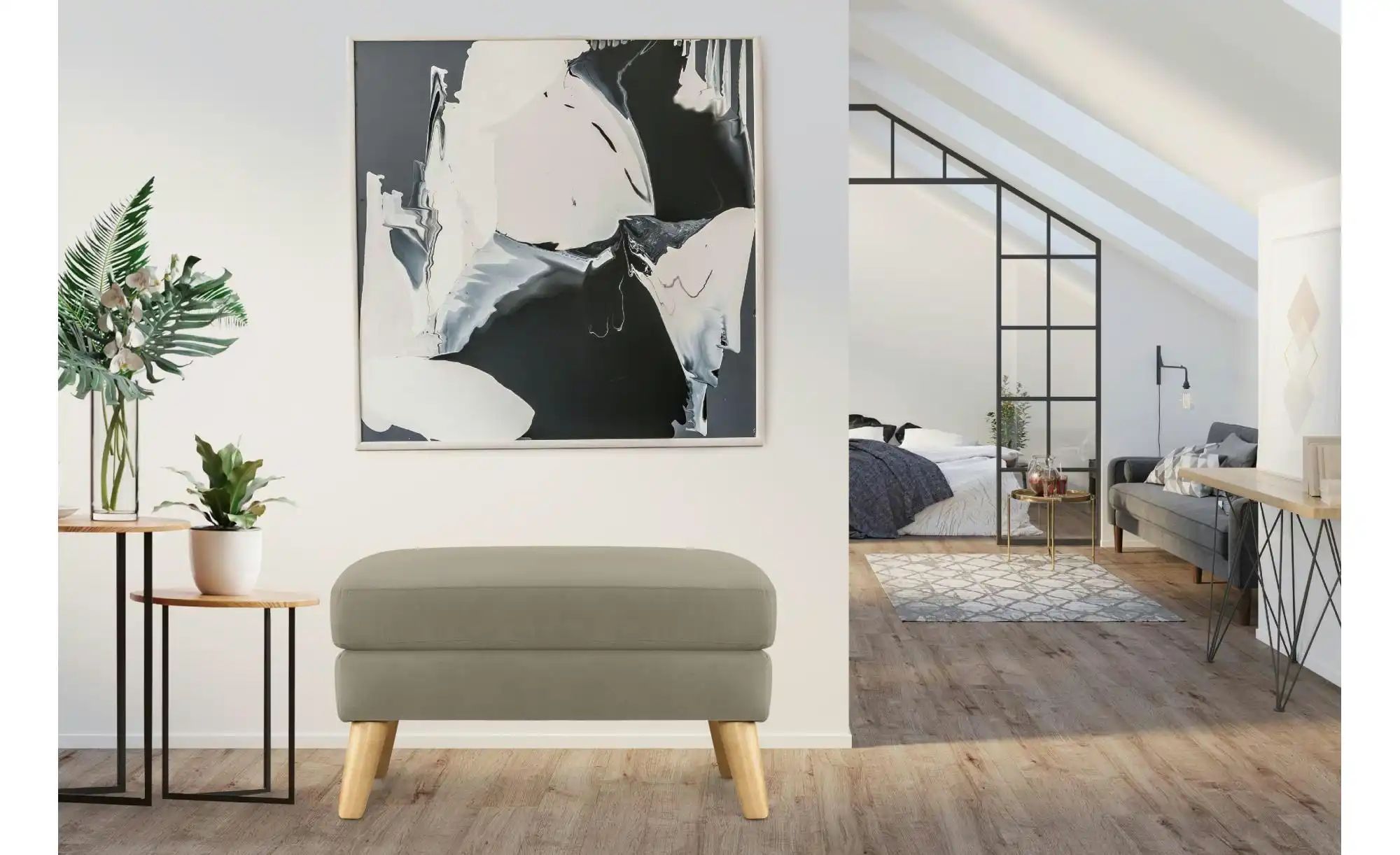 Thumbnail - KONSIMO Hocker  Tagio ¦ beige ¦ Maße (cm): B: 80 H: 46 Polstermöbel > Hocker - Höffner