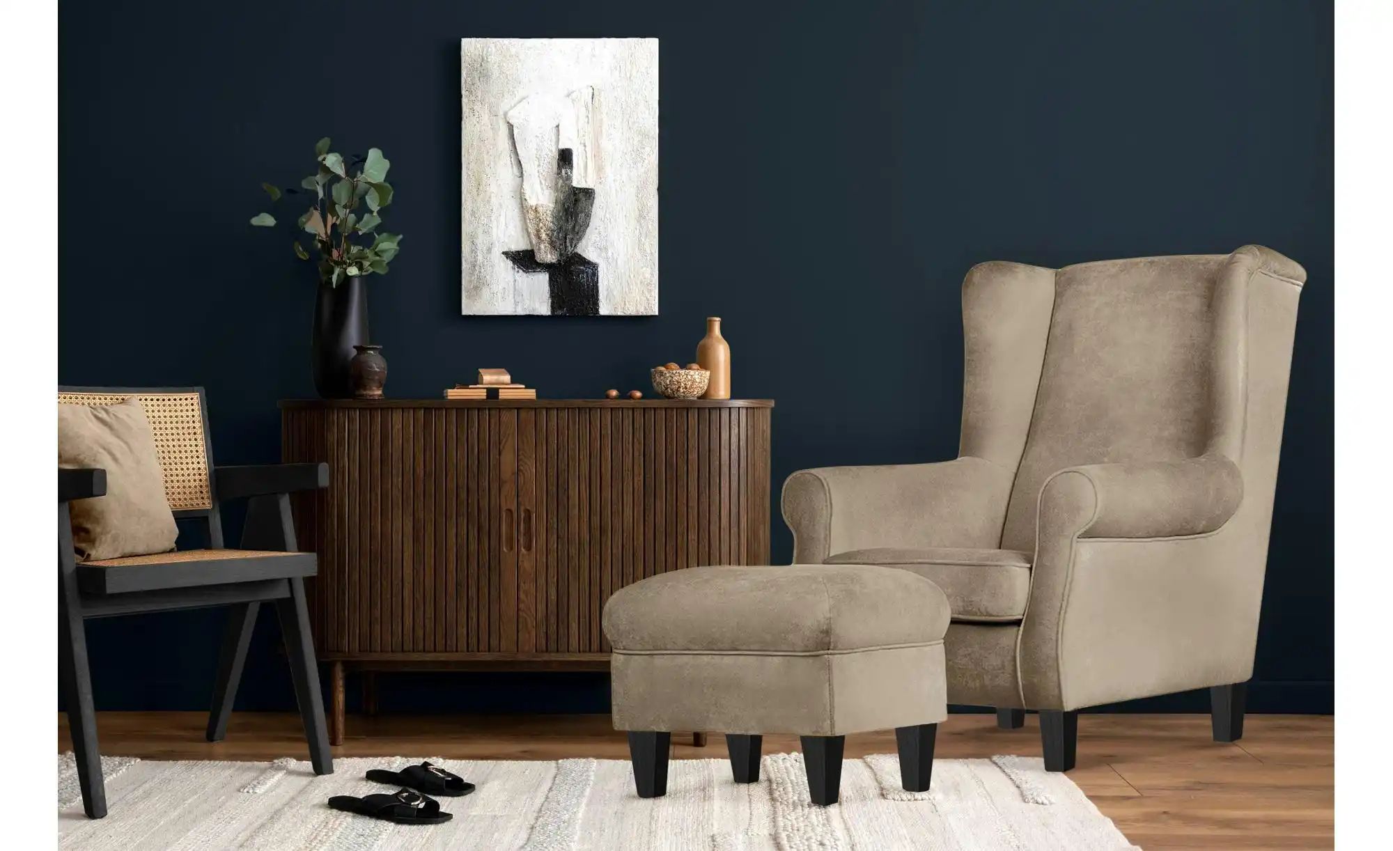 KONSIMO Hocker   ¦ beige ¦ Maße (cm): B: 55 H: 42 Polstermöbel > Hocker - H günstig online kaufen