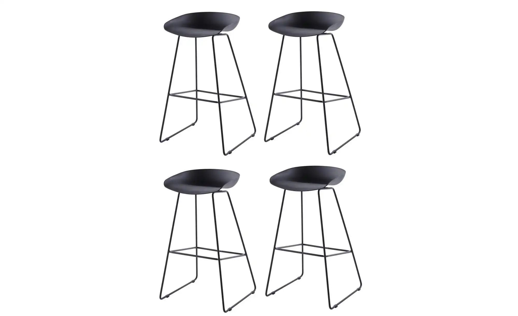 Barhocker 4er-Set   ¦ schwarz ¦ Maße (cm): B: 42 H: 82 Polstermöbel > Hocke günstig online kaufen