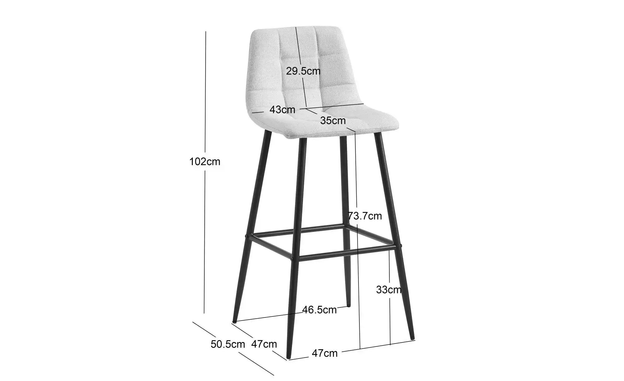 Barhocker 2er-Set  Tabbjorn ¦ braun ¦ Maße (cm): B: 46,5 H: 102 Polstermöbe günstig online kaufen