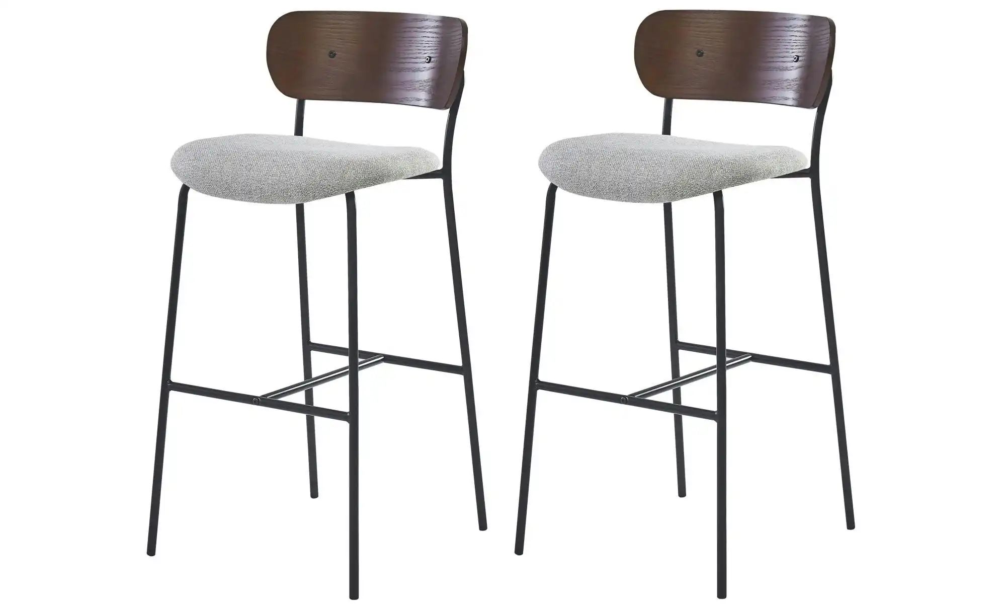 Barhocker 2er-Set   ¦ grau ¦ Maße (cm): B: 45,5 H: 93,5 Polstermöbel > Hock günstig online kaufen