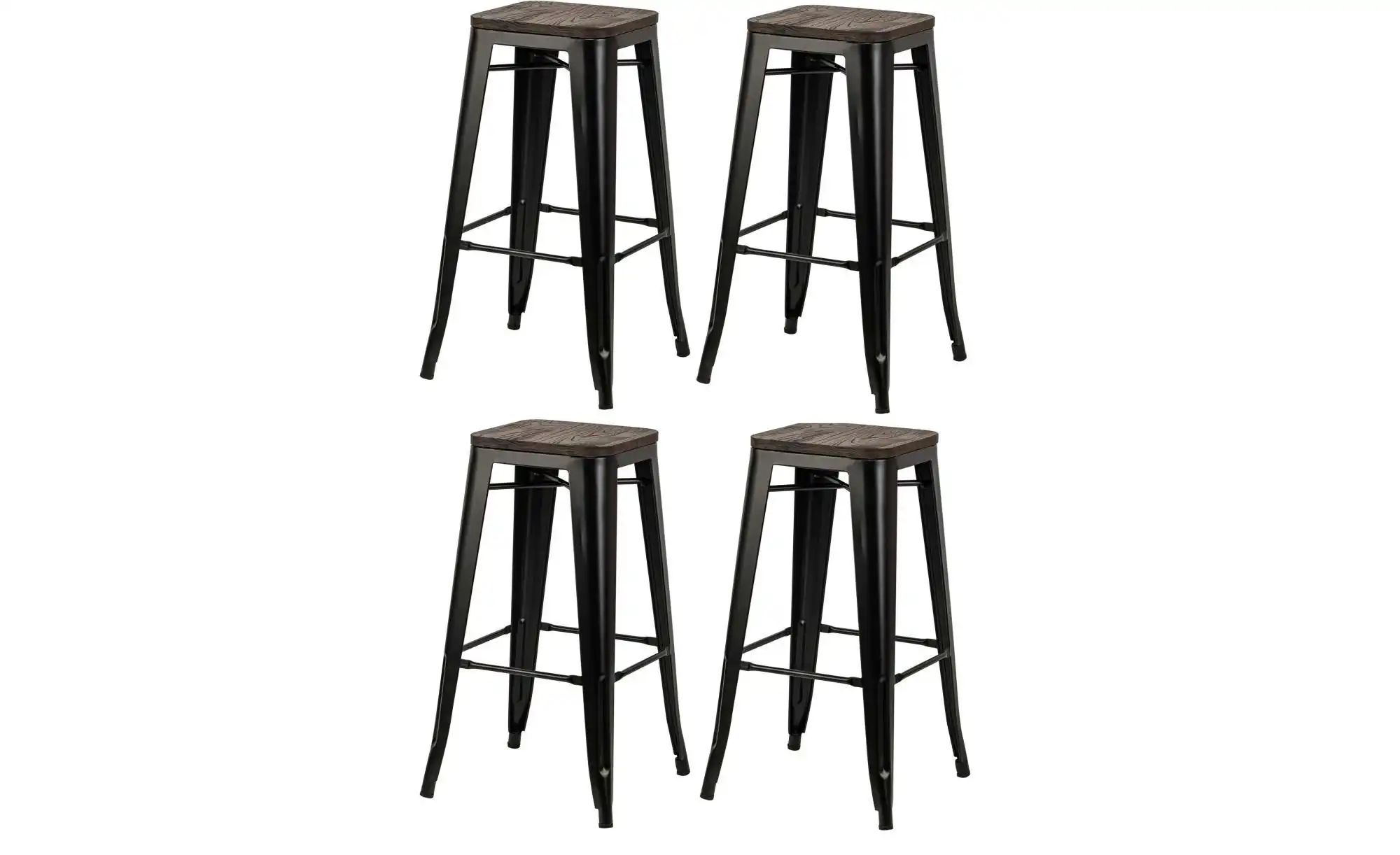 Barhocker 4er-Set  Tabnash ¦ schwarz ¦ Maße (cm): B: 43 H: 75 Polstermöbel günstig online kaufen