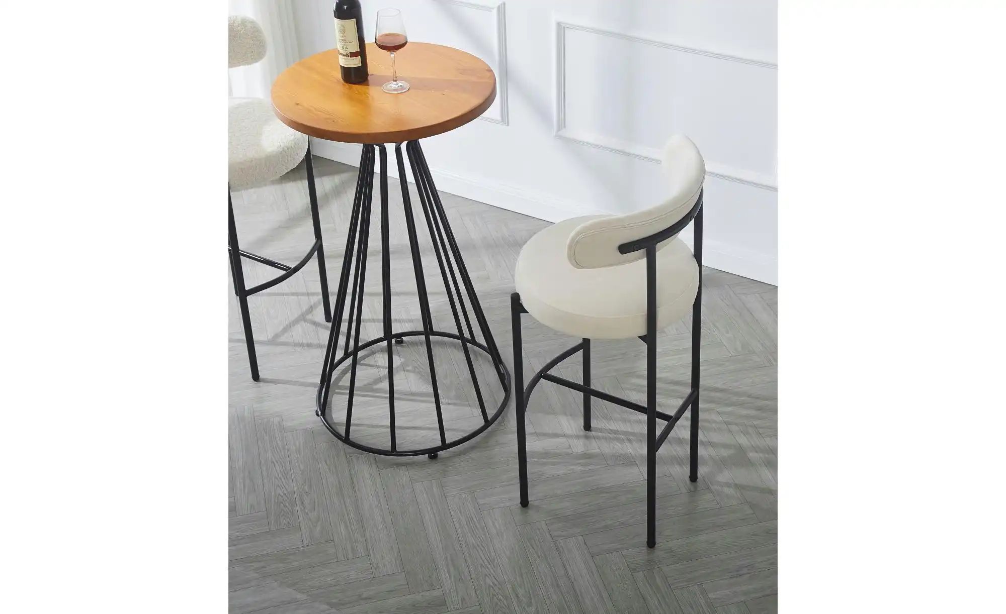 Thumbnail - Barhocker 2er-Set   ¦ beige ¦ Maße (cm): B: 47 H: 103 Polstermöbel > Hocker > Barhocker - Höffner