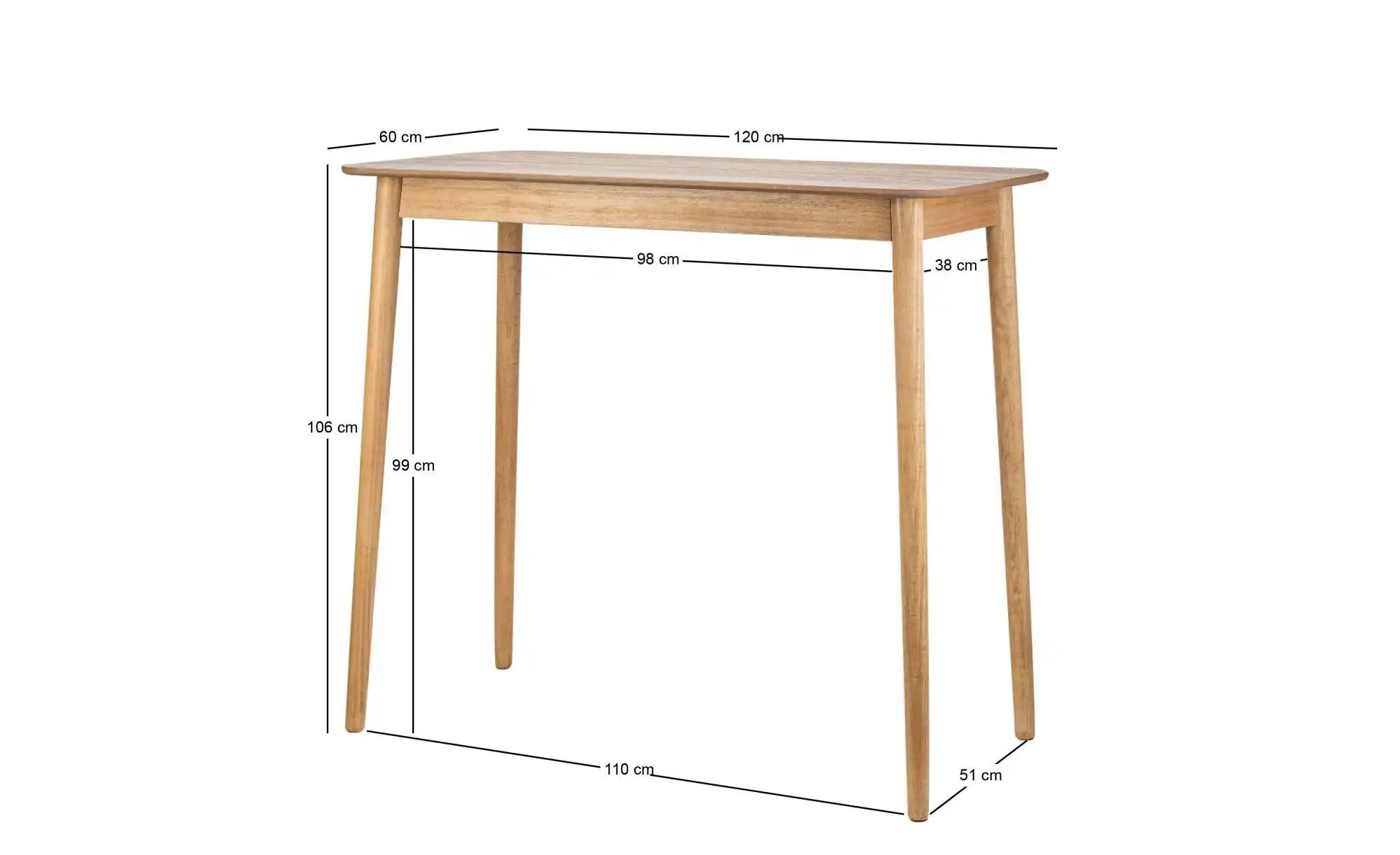 Bartisch   ¦ holzfarben ¦ Maße (cm): B: 60 H: 106 Tische > Bartische - Höff günstig online kaufen