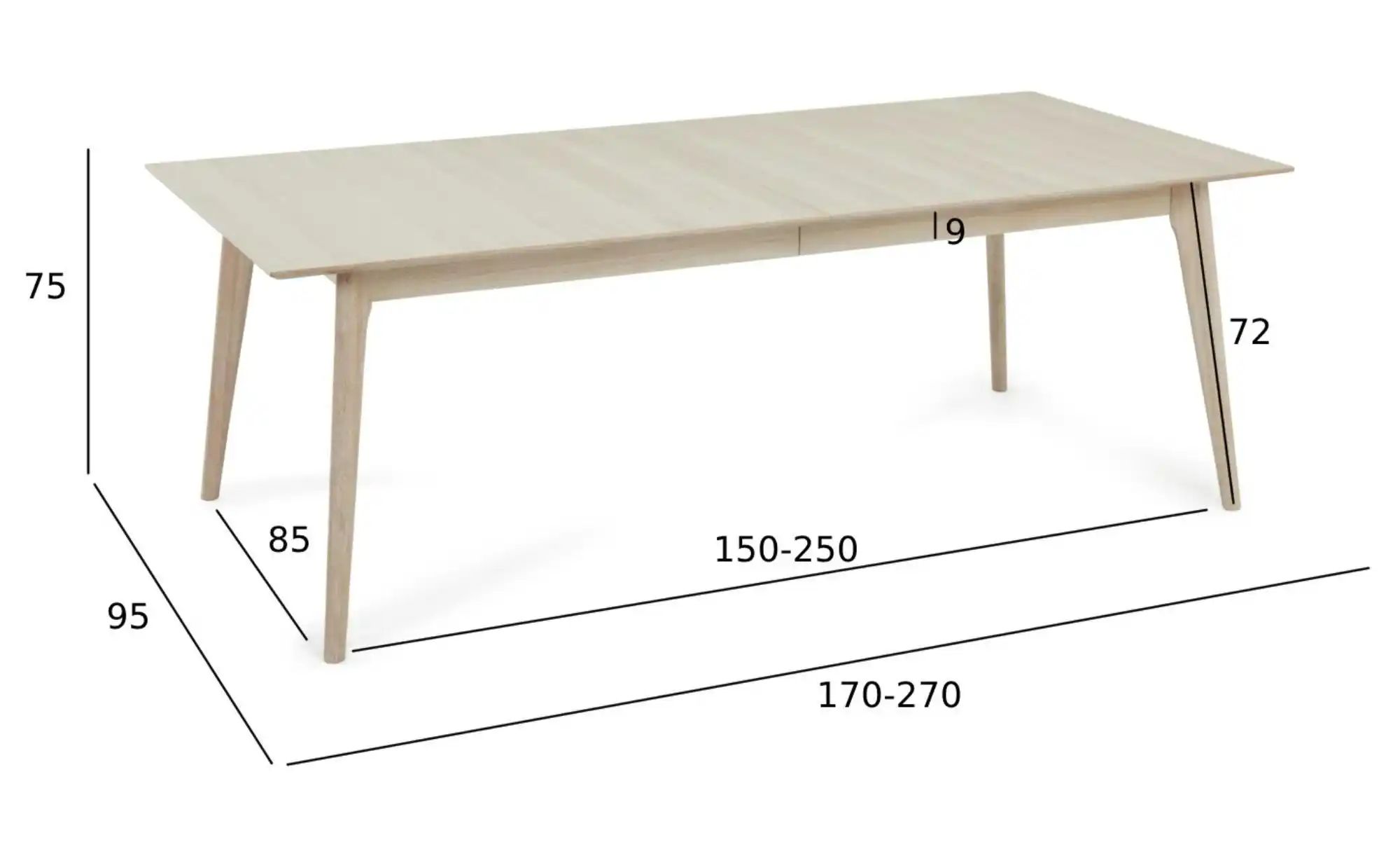 Furnhouse Esstisch   ¦ holzfarben ¦ Maße (cm): B: 95 H: 75 Tische > Esstisc günstig online kaufen
