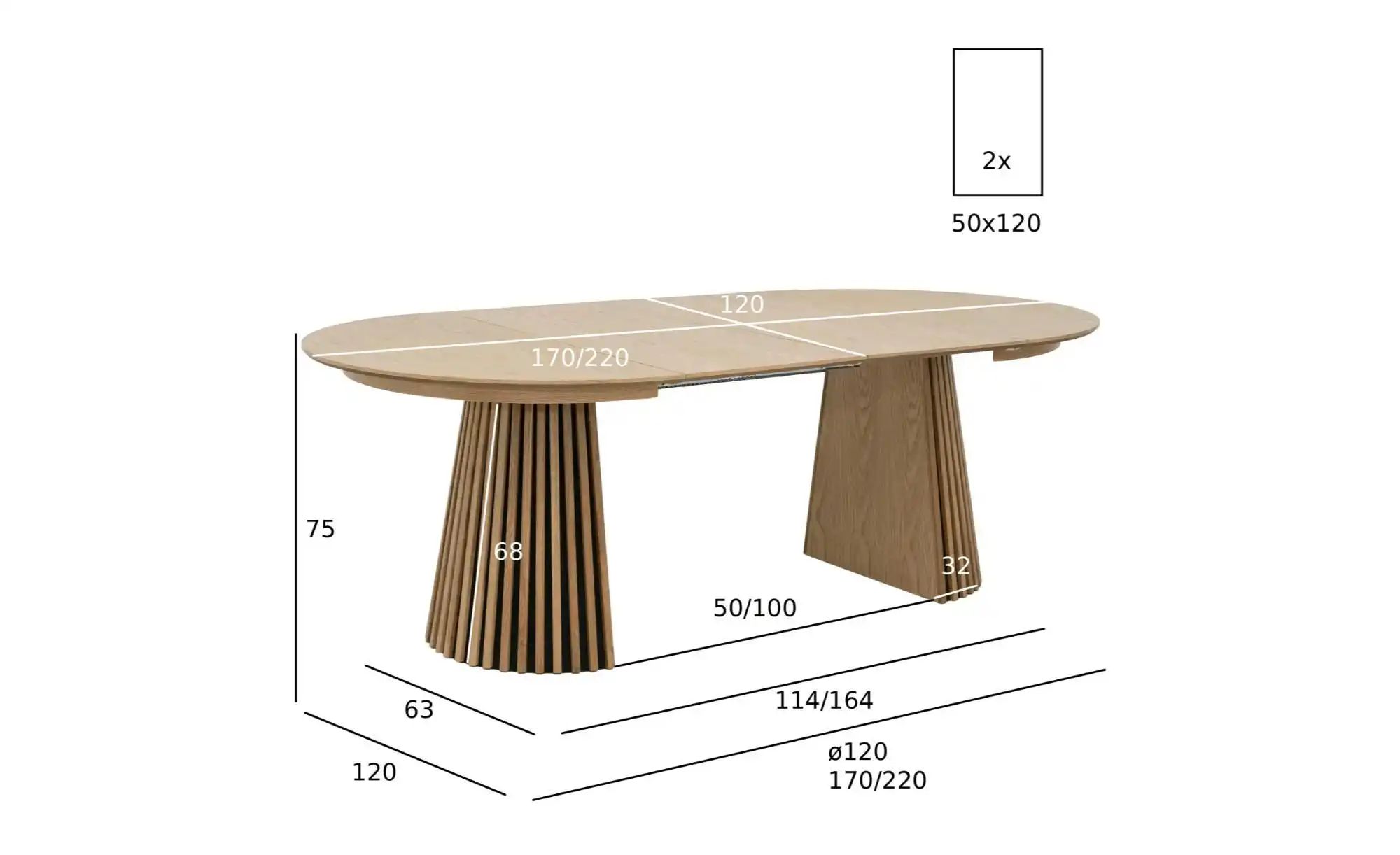 Furnhouse Esstisch  Svendborg ¦ holzfarben ¦ Maße (cm): H: 75  Ø: 120 Tisch günstig online kaufen