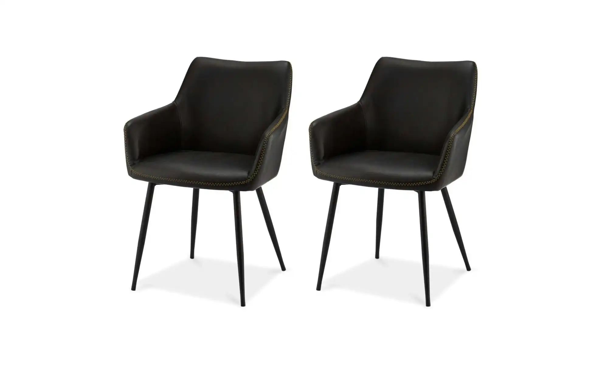 Furnhouse Esszimmerstuhl 2er-Set  Maria ¦ schwarz ¦ Maße (cm): B: 56 H: 81 günstig online kaufen
