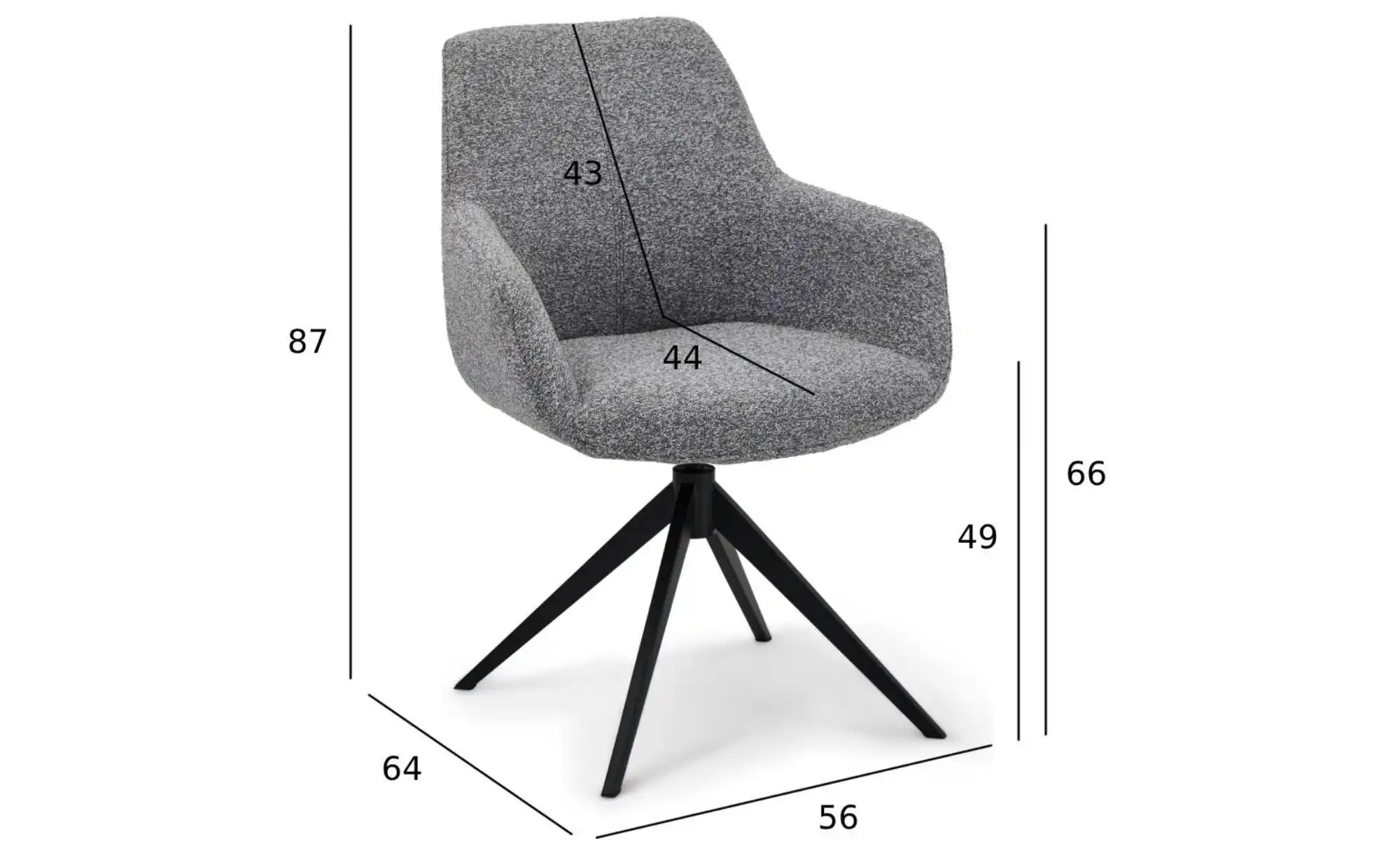 Furnhouse Esszimmerstuhl 2er-Set  Helena ¦ grau ¦ Maße (cm): B: 64 H: 87 St günstig online kaufen