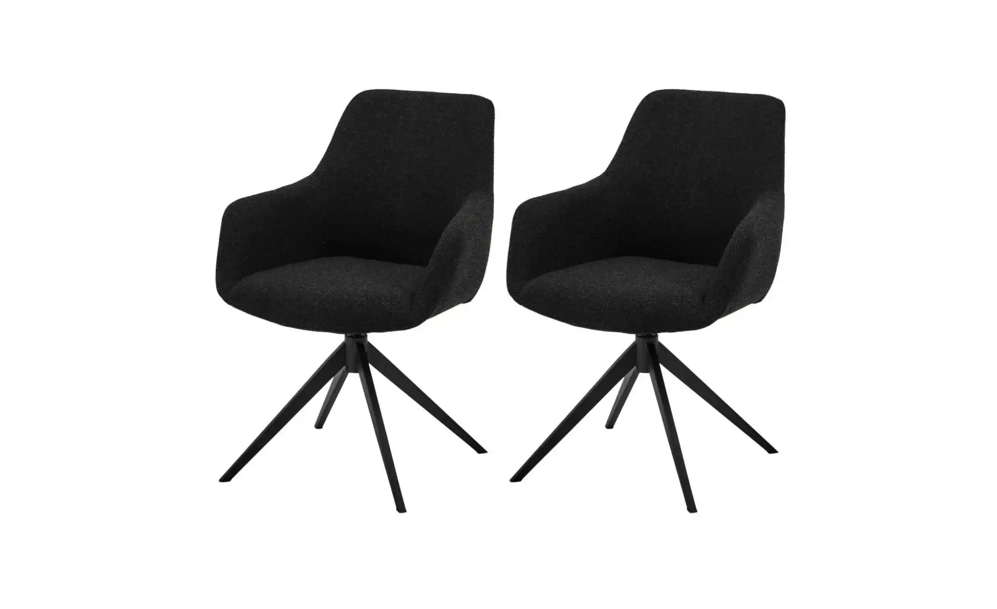 Furnhouse Esszimmerstuhl 2er-Set  Helena ¦ schwarz ¦ Maße (cm): B: 64 H: 87 günstig online kaufen