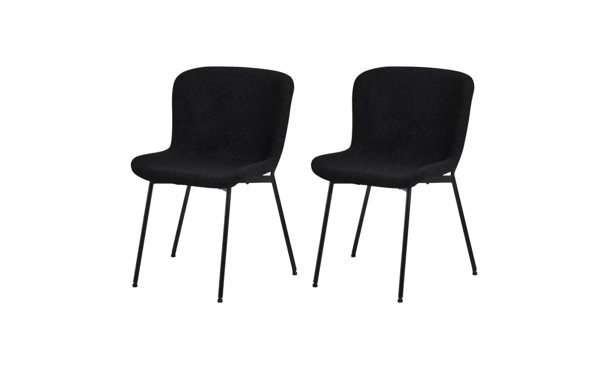 Furnhouse Esszimmerstuhl 2er-Set  Teddy ¦ schwarz ¦ Maße (cm): B: 52 H: 80 günstig online kaufen