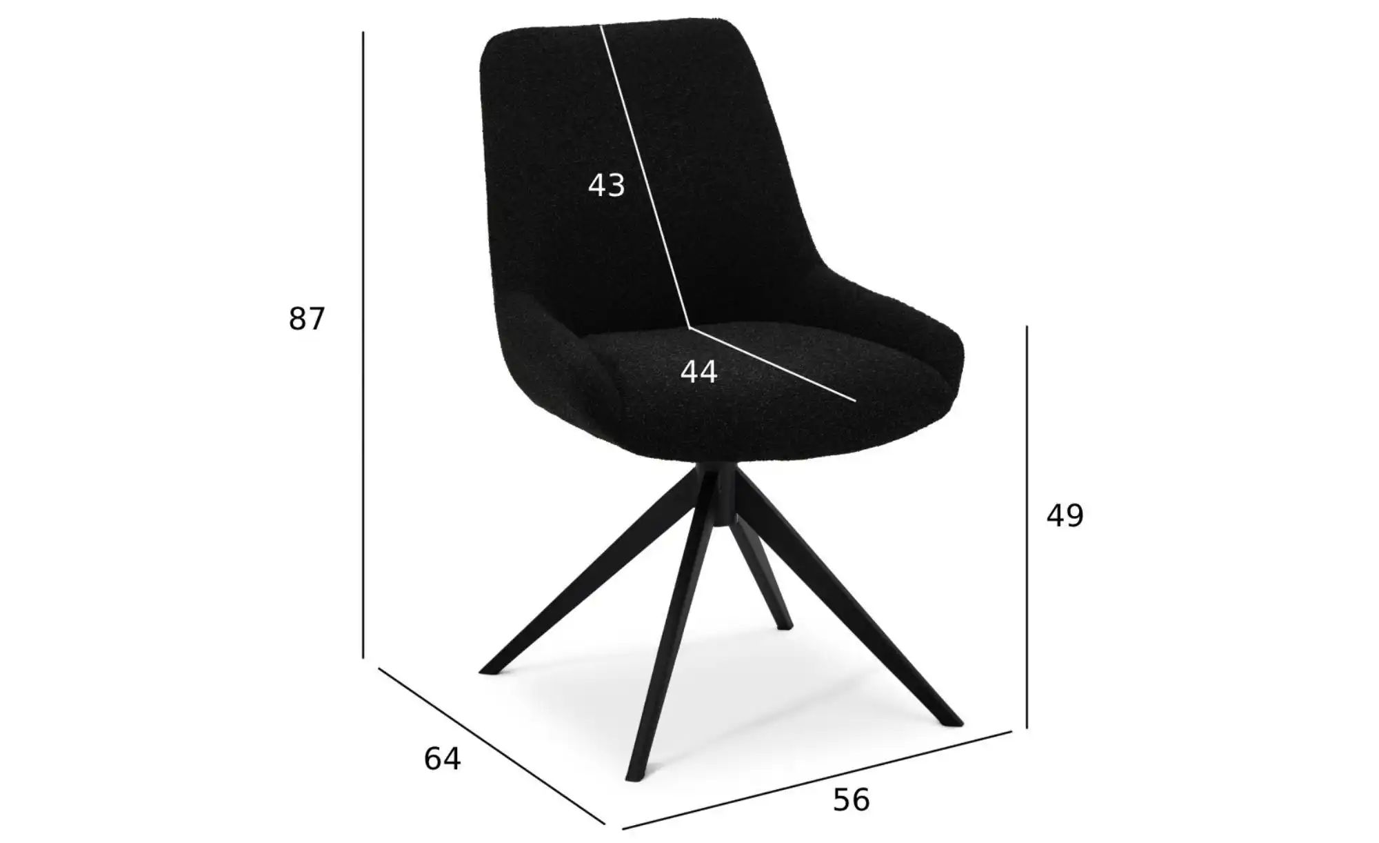 Furnhouse Esszimmerstuhl 2er-Set  Helena ¦ schwarz ¦ Maße (cm): B: 56 H: 87 günstig online kaufen