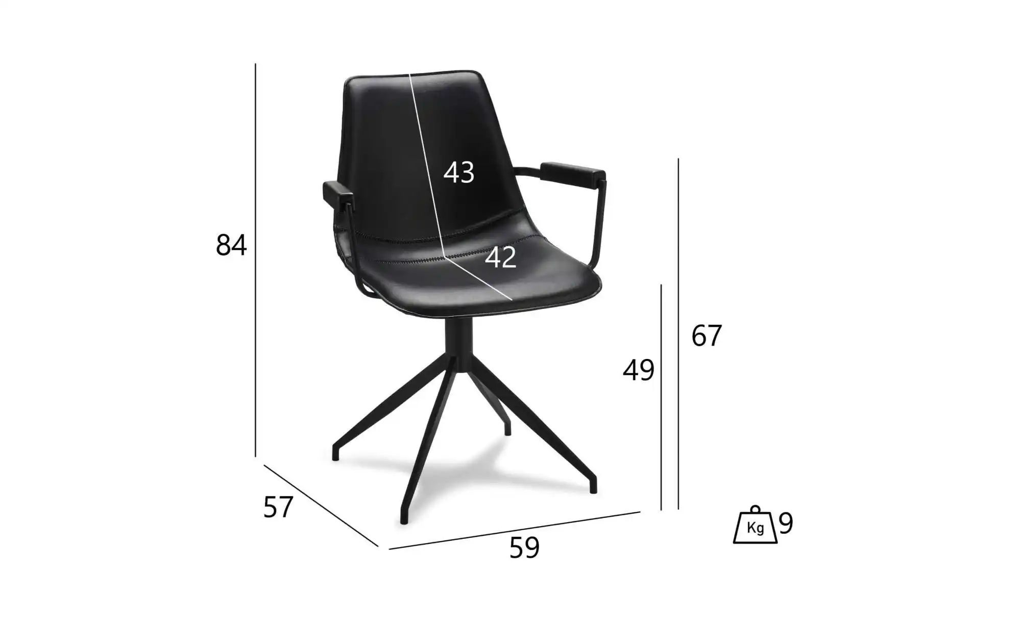 Furnhouse Esszimmerstuhl 2er-Set  Isabel ¦ schwarz ¦ Maße (cm): B: 59 H: 85 günstig online kaufen