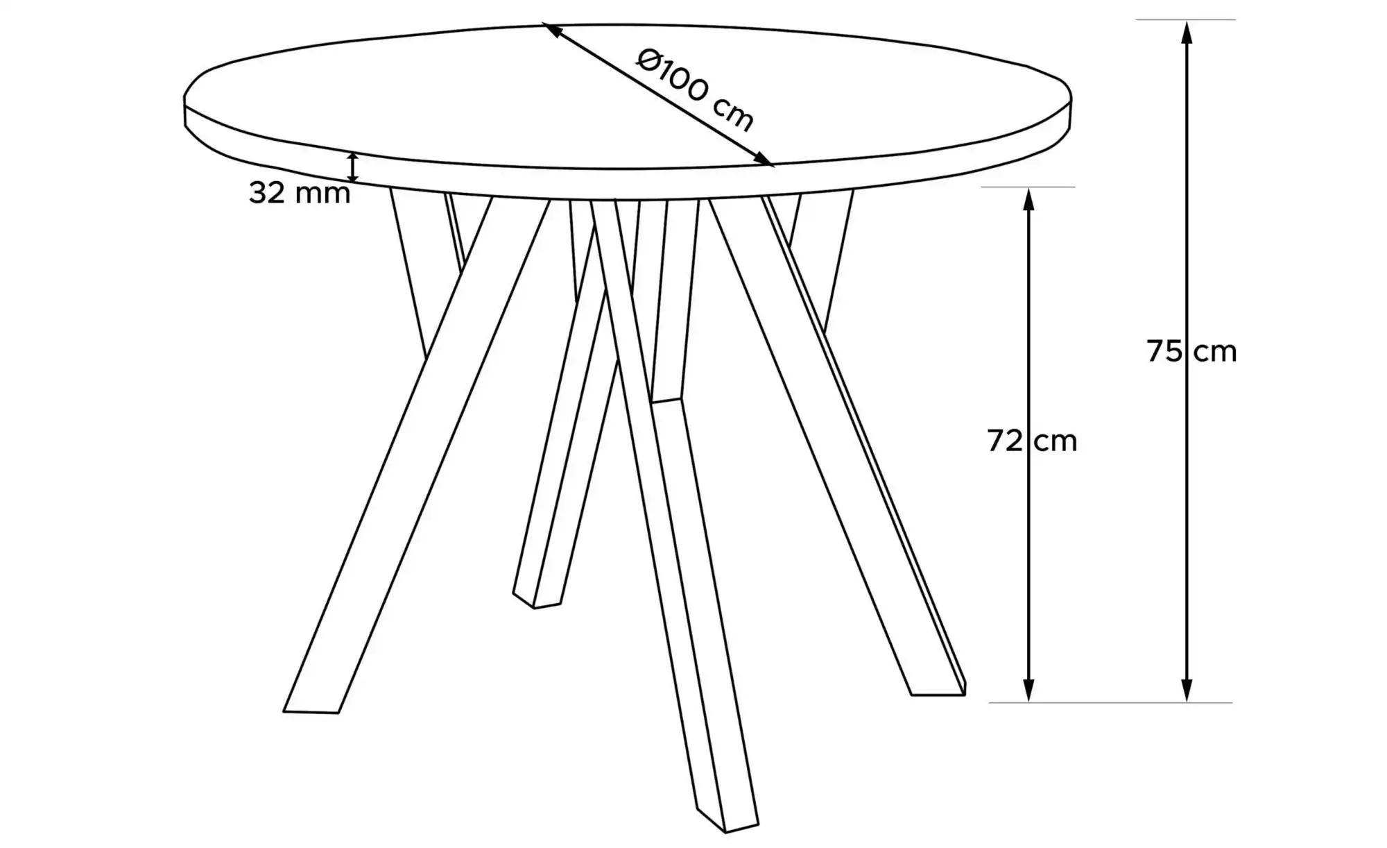 KONSIMO Esstisch   ¦ weiß ¦ Maße (cm): B: 100 H: 75  Ø: 100 Tische > Esstis günstig online kaufen