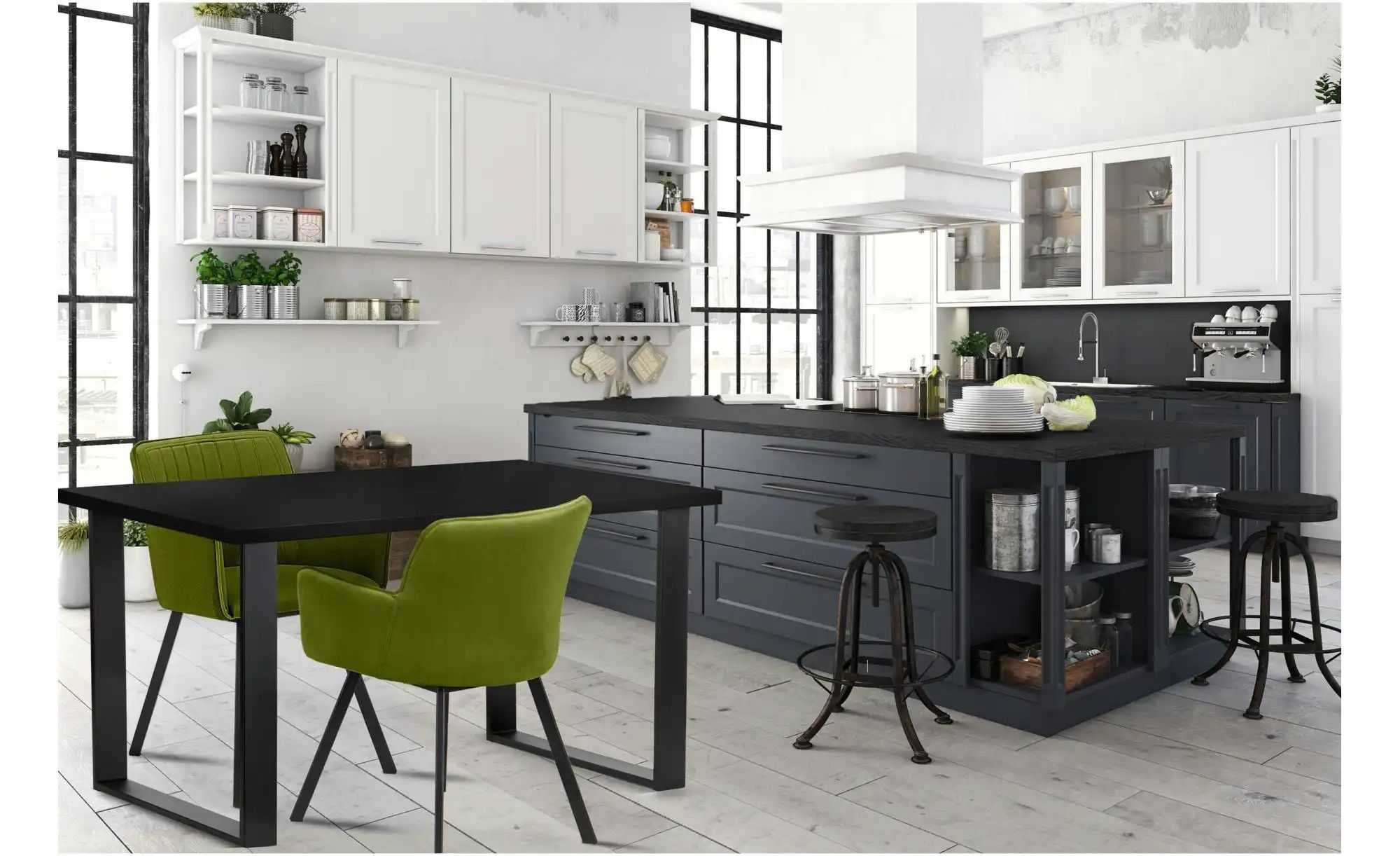 KONSIMO Esstisch   ¦ schwarz ¦ Maße (cm): B: 80 H: 77 Tische > Esstische > günstig online kaufen