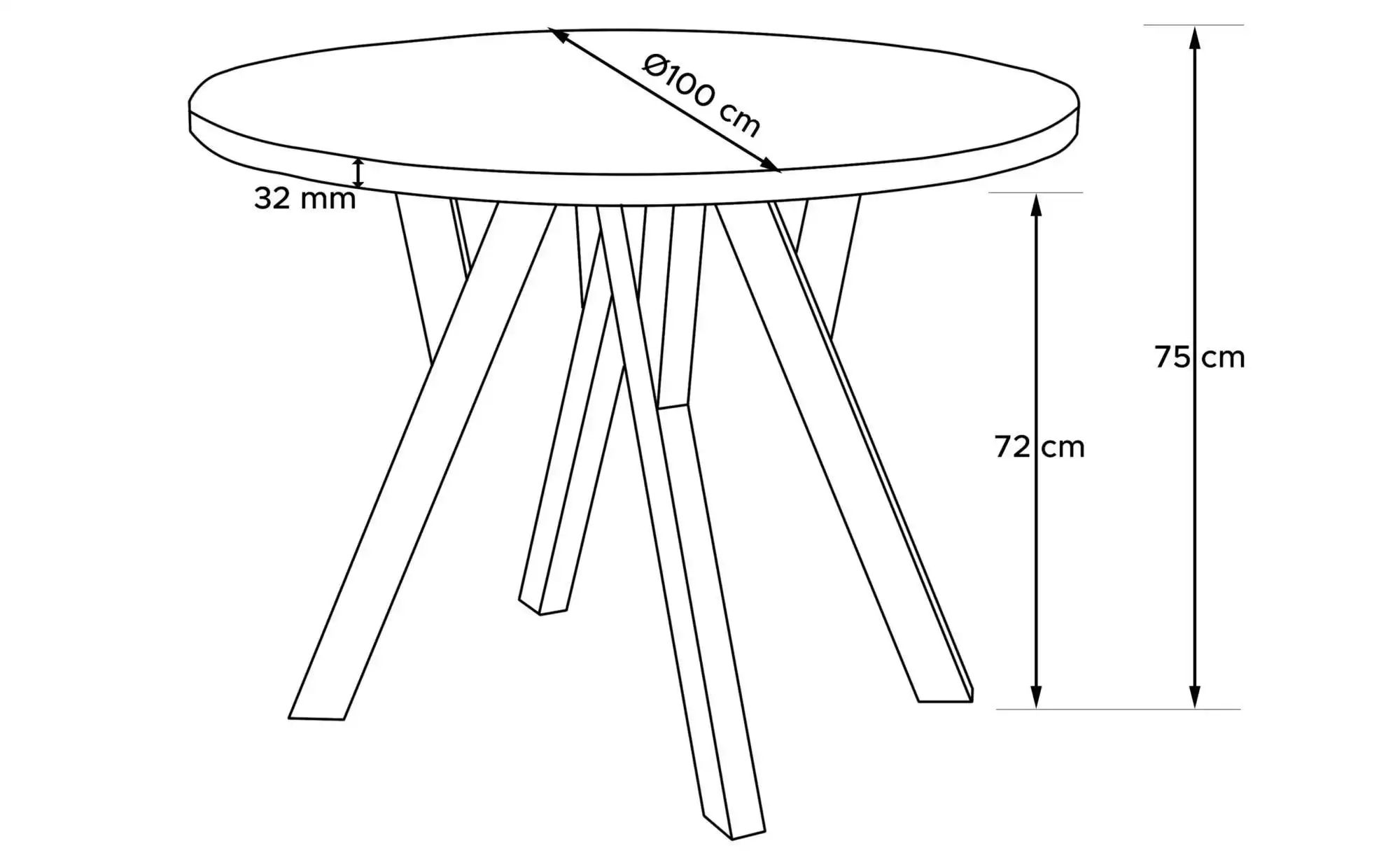 KONSIMO Esstisch   ¦ braun ¦ Maße (cm): B: 100 H: 75  Ø: 100 Tische > Essti günstig online kaufen