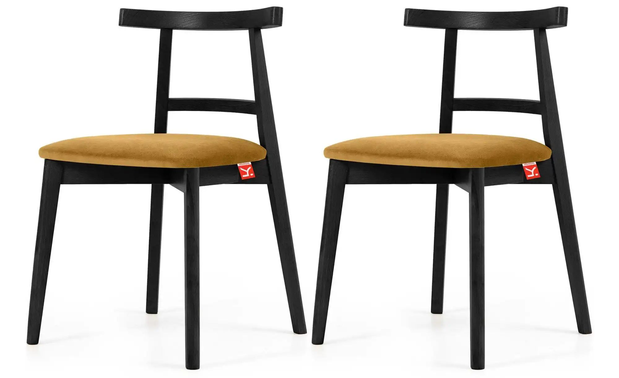 KONSIMO Holzstuhl 2er-Set   ¦ gelb ¦ Maße (cm): B: 47 H: 76 Stühle > Polste günstig online kaufen