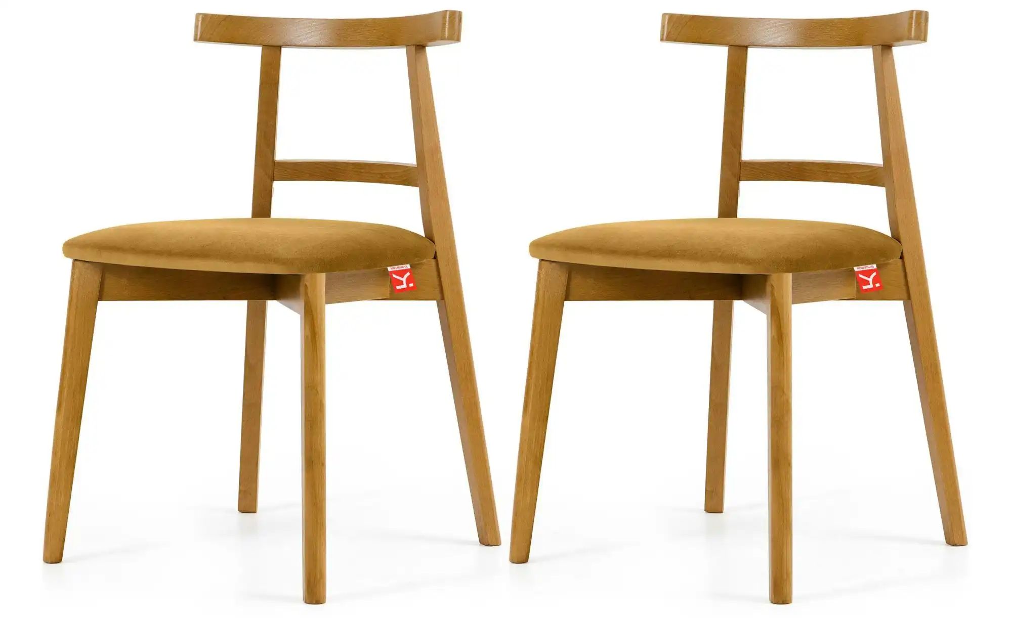 KONSIMO Holzstuhl 2er-Set   ¦ gelb ¦ Maße (cm): B: 47 H: 76 Stühle > Polste günstig online kaufen