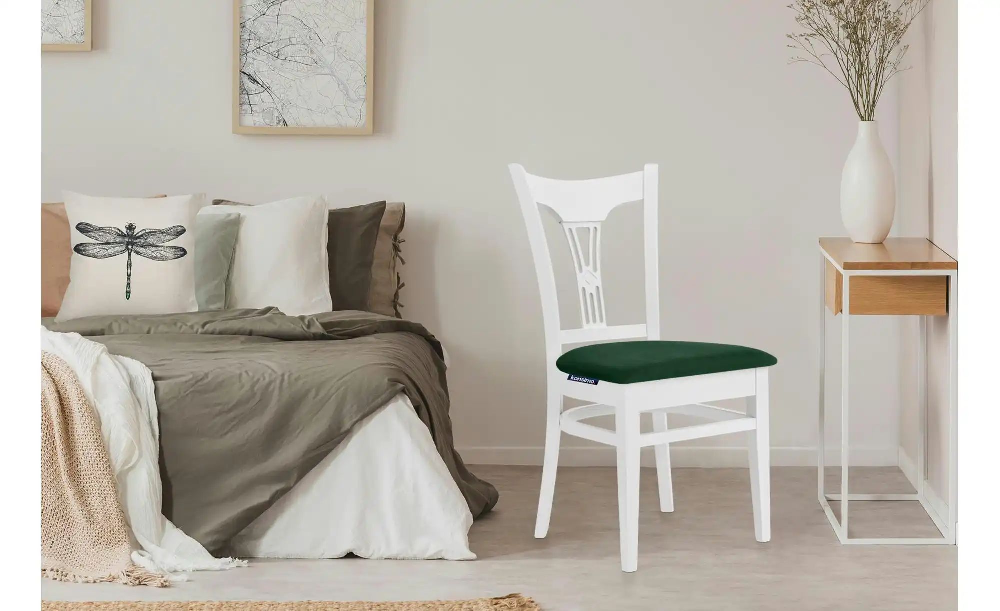 KONSIMO Esszimmerstuhl 2er-Set   ¦ grün ¦ Maße (cm): B: 45,5 H: 90,5 Stühle günstig online kaufen
