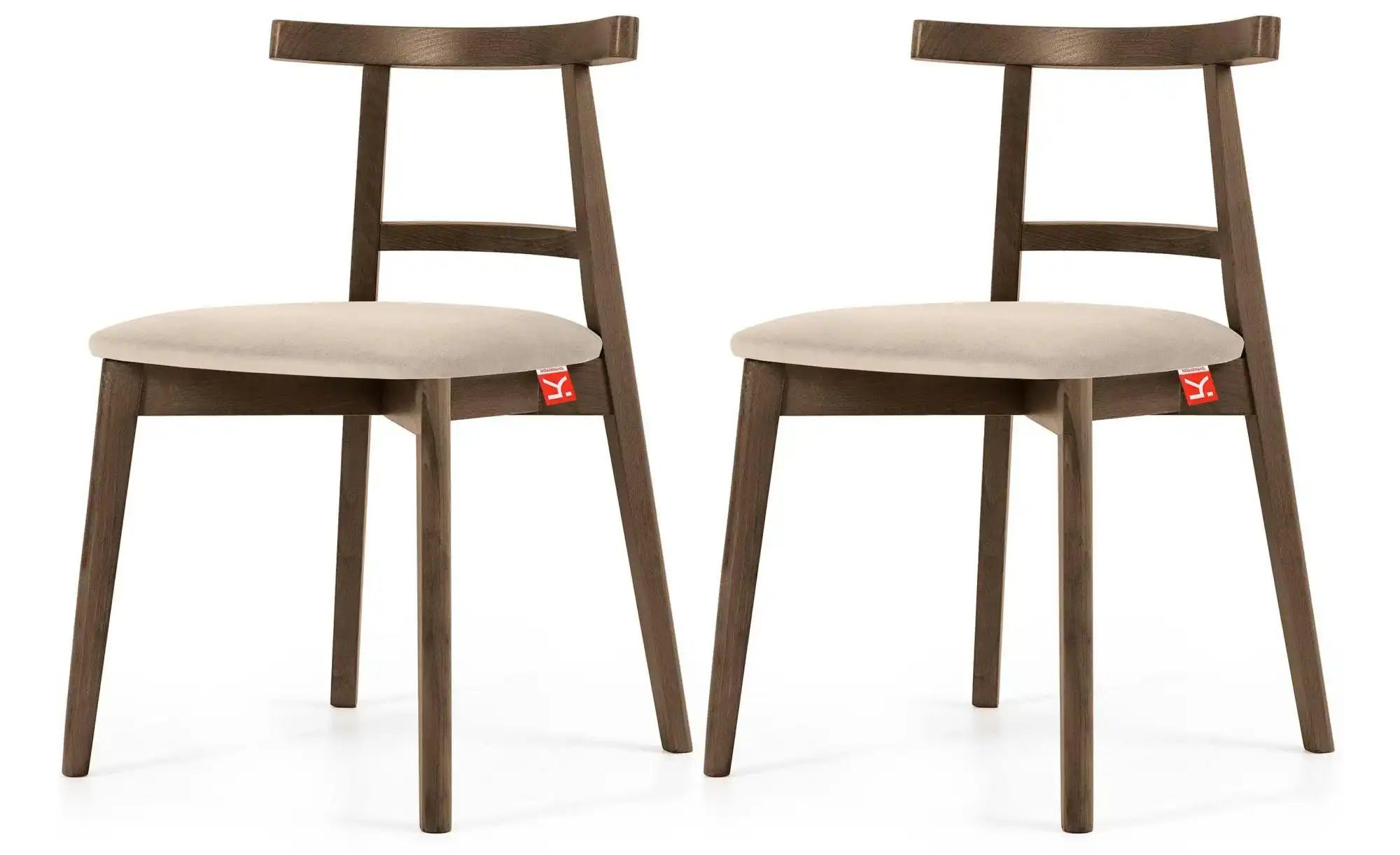 KONSIMO Holzstuhl 2er-Set   ¦ creme ¦ Maße (cm): B: 47 H: 76 Stühle > Polst günstig online kaufen