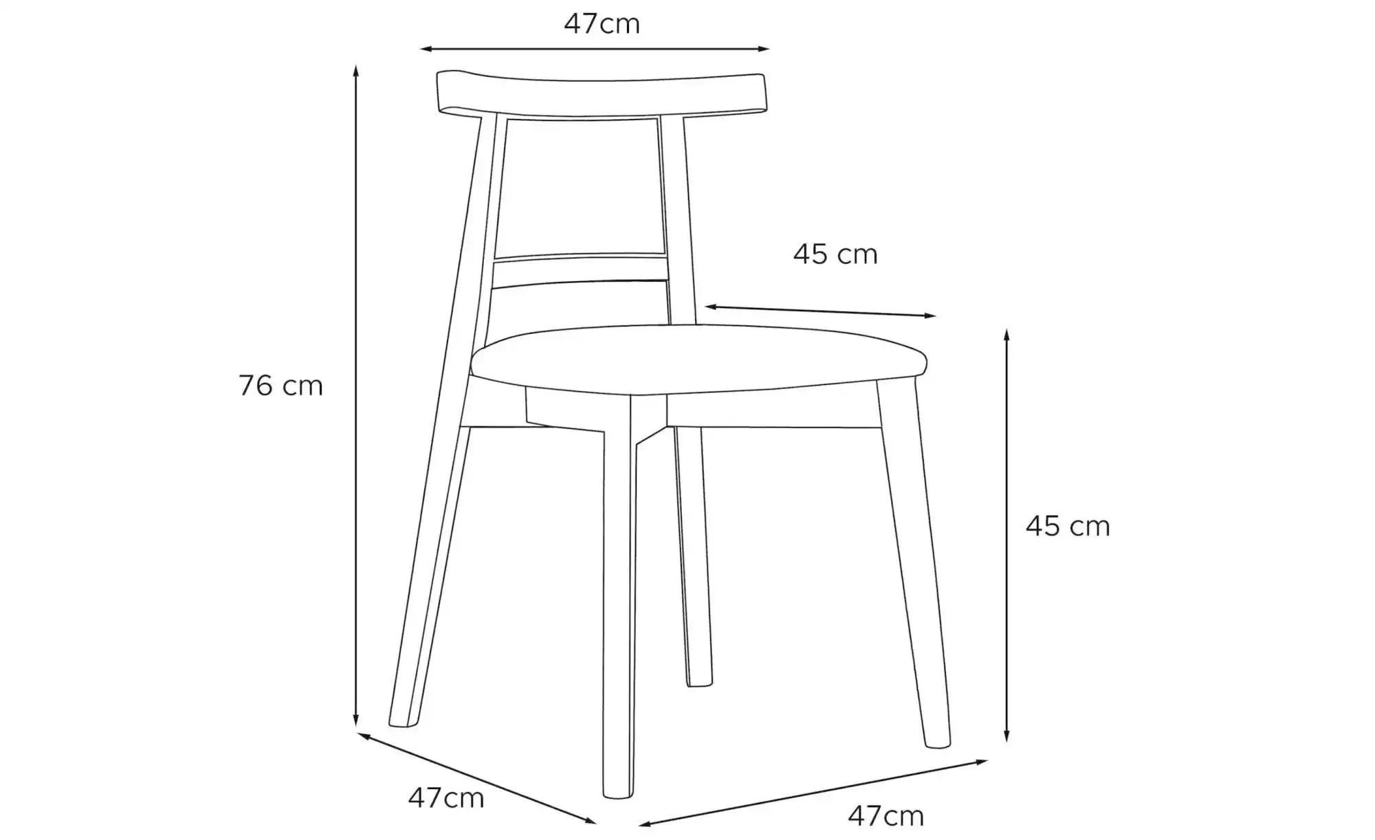 KONSIMO Holzstuhl 2er-Set   ¦ gelb ¦ Maße (cm): B: 47 H: 76 Stühle > Polste günstig online kaufen