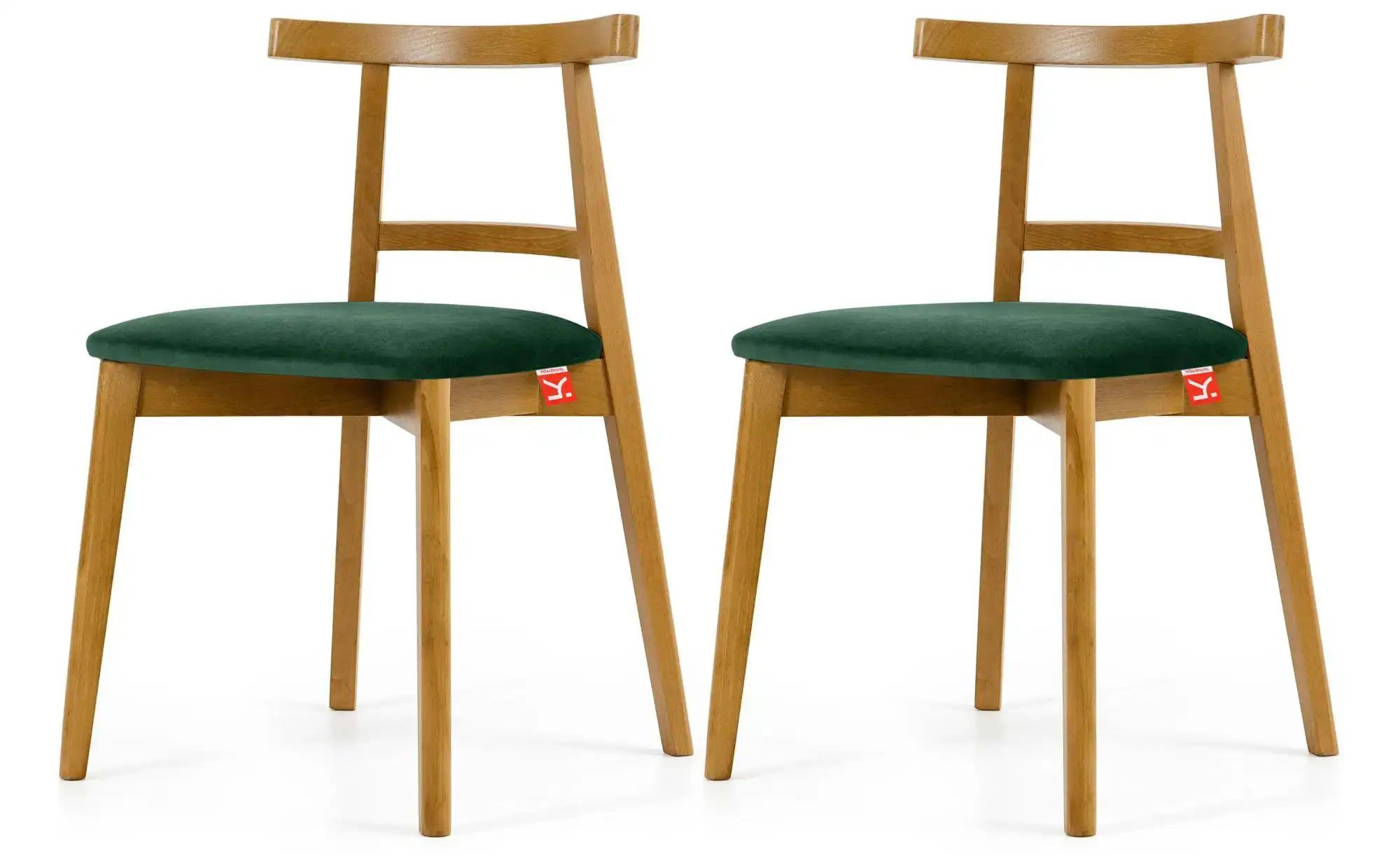 KONSIMO Holzstuhl 2er-Set ¦ grün ¦ Maße (cm): B: 47 H: 76 Stühle > Polste günstig online kaufen