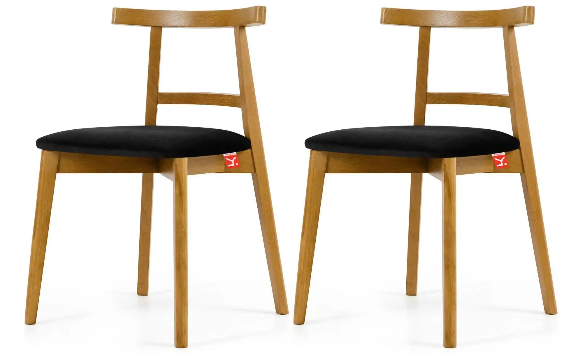 KONSIMO Holzstuhl 2er-Set   ¦ schwarz ¦ Maße (cm): B: 47 H: 76 Stühle > Pol günstig online kaufen